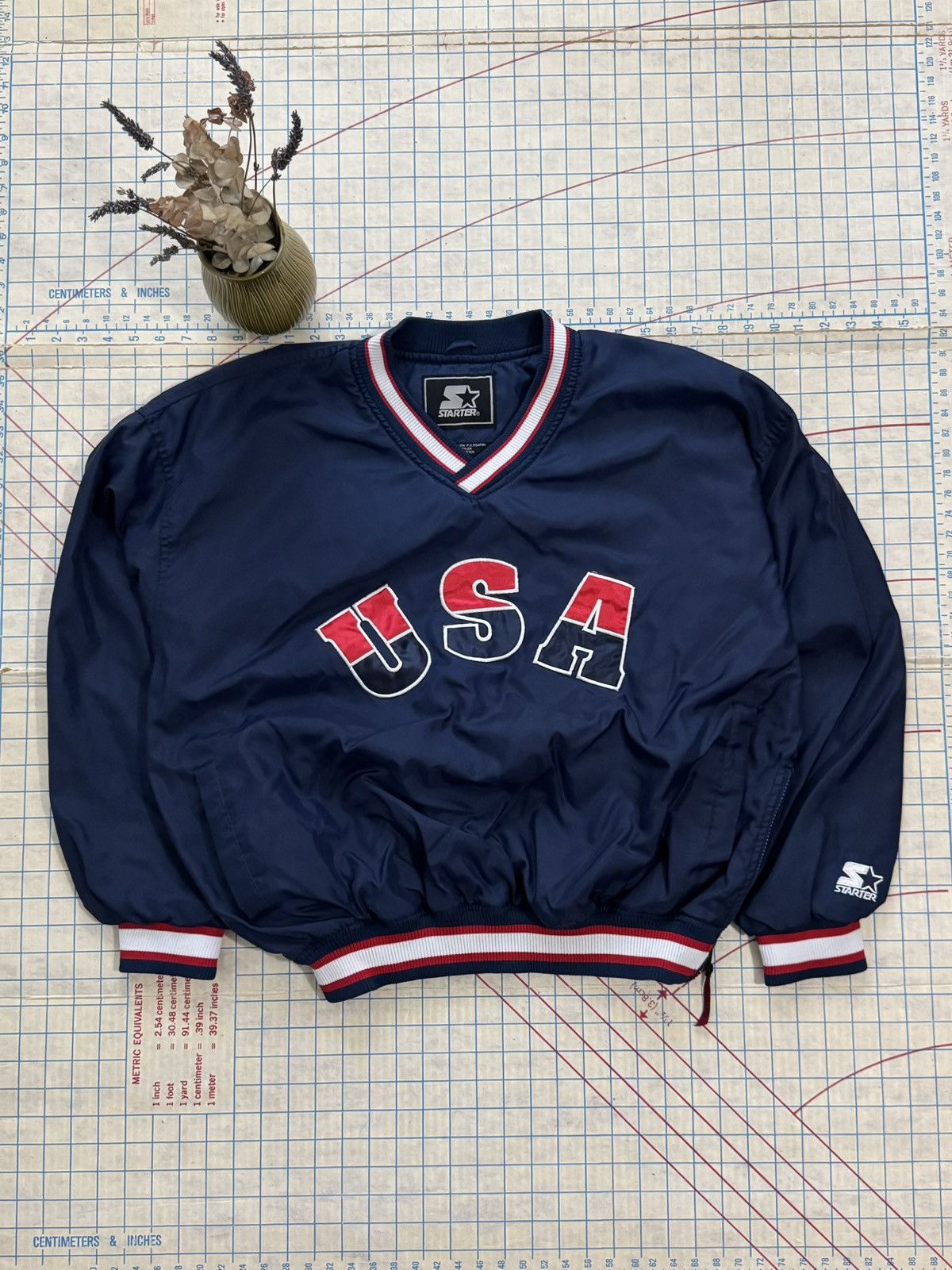 Starter Vintage Starter USA Basketball Pull Over Jacket Size Large Size US L / EU 52-54 / 3 - 3 Thumbnail