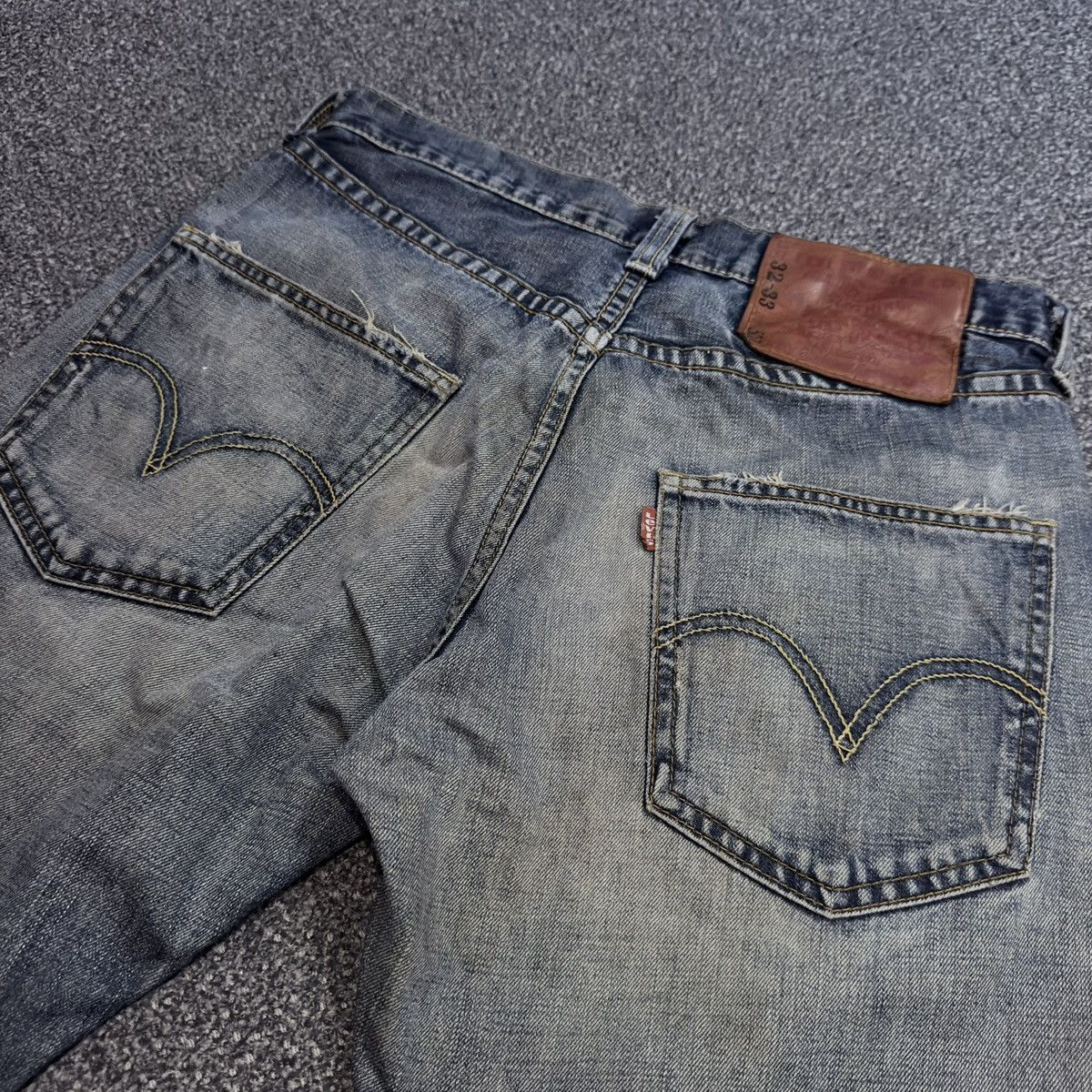 If Six Was Nine Archives ‼️ Flared Sick Levis 507 Heavy Fade Washed Denim Y2K Size US 32 / EU 48 - 8 Thumbnail