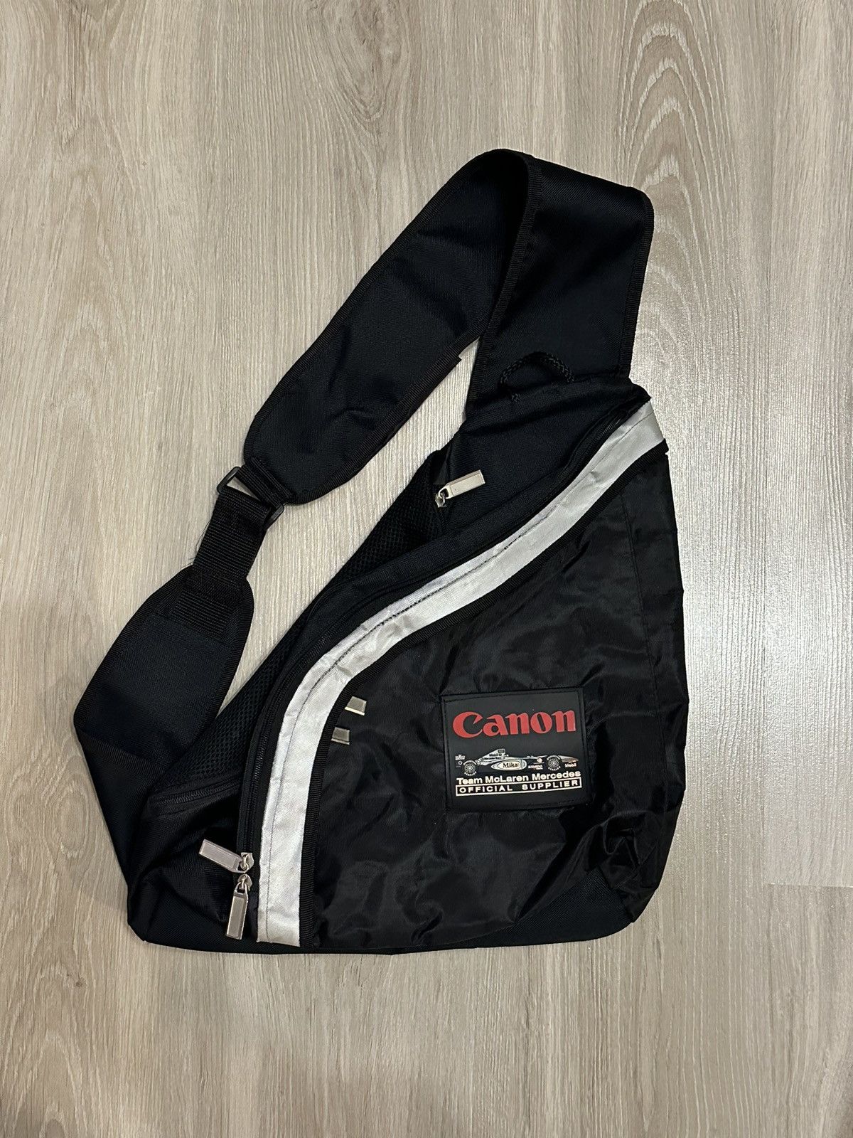 image of Racing x Vintage Mercedes Benz Mclaren Team Canon Vintage Sling Bag Gorpcore in Black, Men's