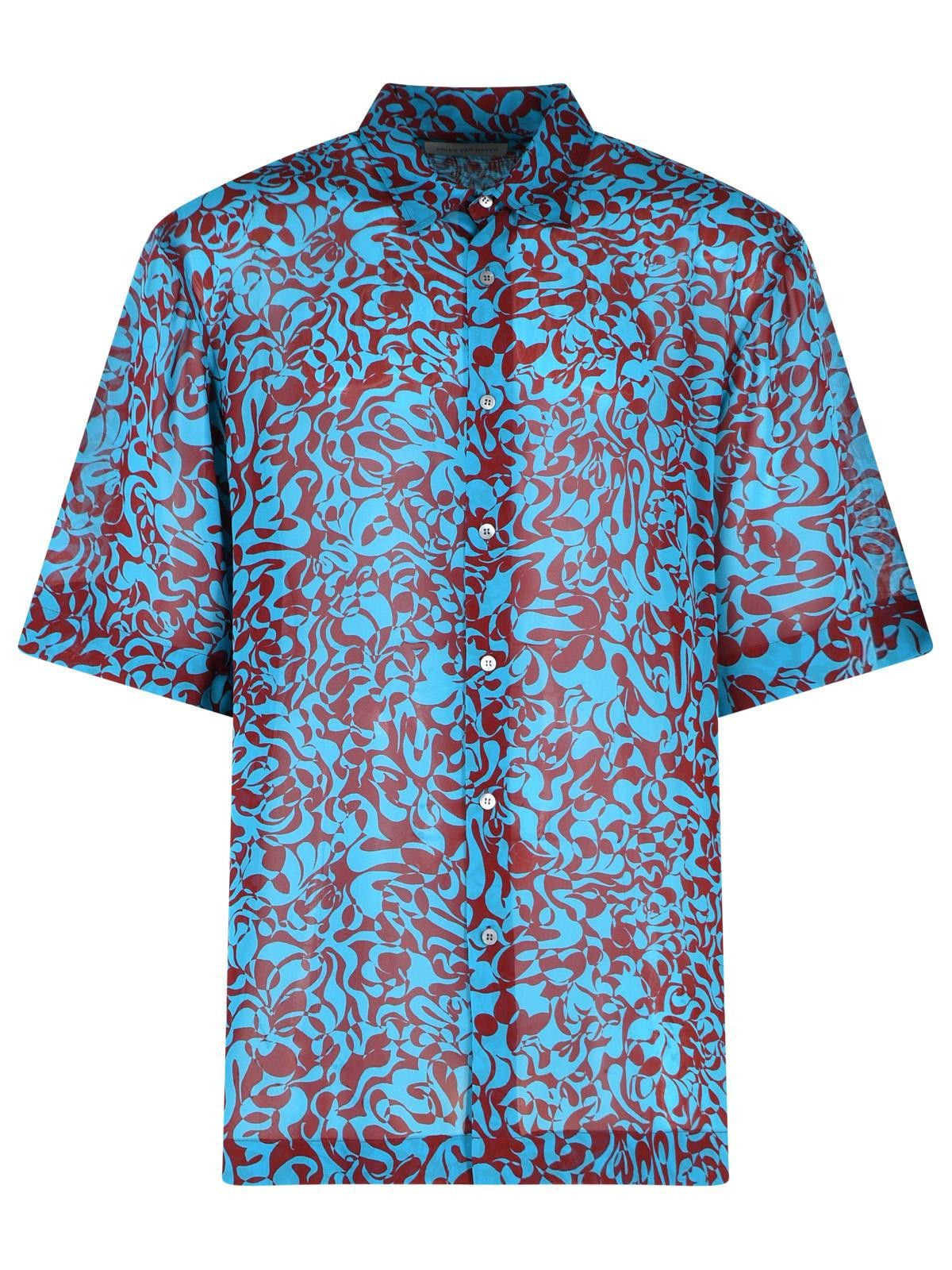 Dries Van Noten DRIES VAN NOTEN 'Cassidye' Light Blue Viscose Shirt Size US S / EU 44-46 / 1 - 1 Thumbnail