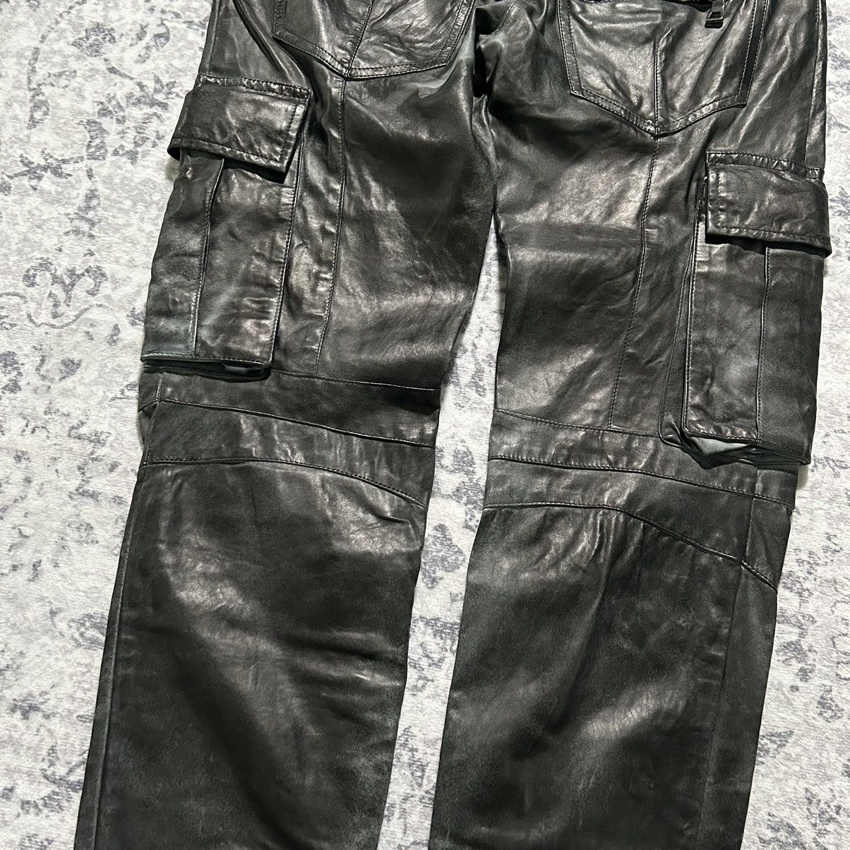 Balmain Balmain Decarnin Leather Cargo Biker Pants Size US 30 / EU 46 - 10 Thumbnail