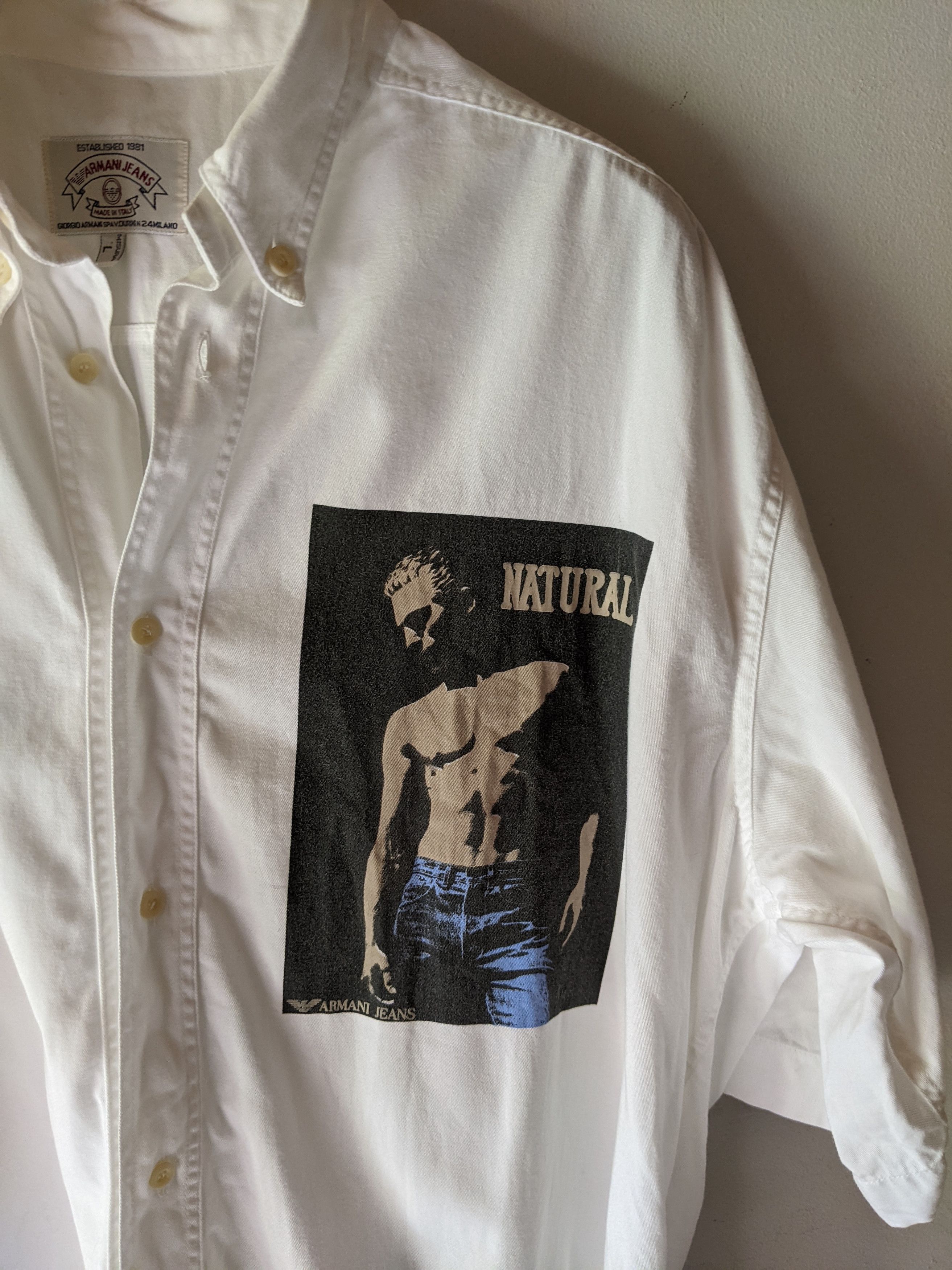 Armani Vintage Armani "Natural" Shirt Size US XL / EU 56 / 4 - 2 Thumbnail