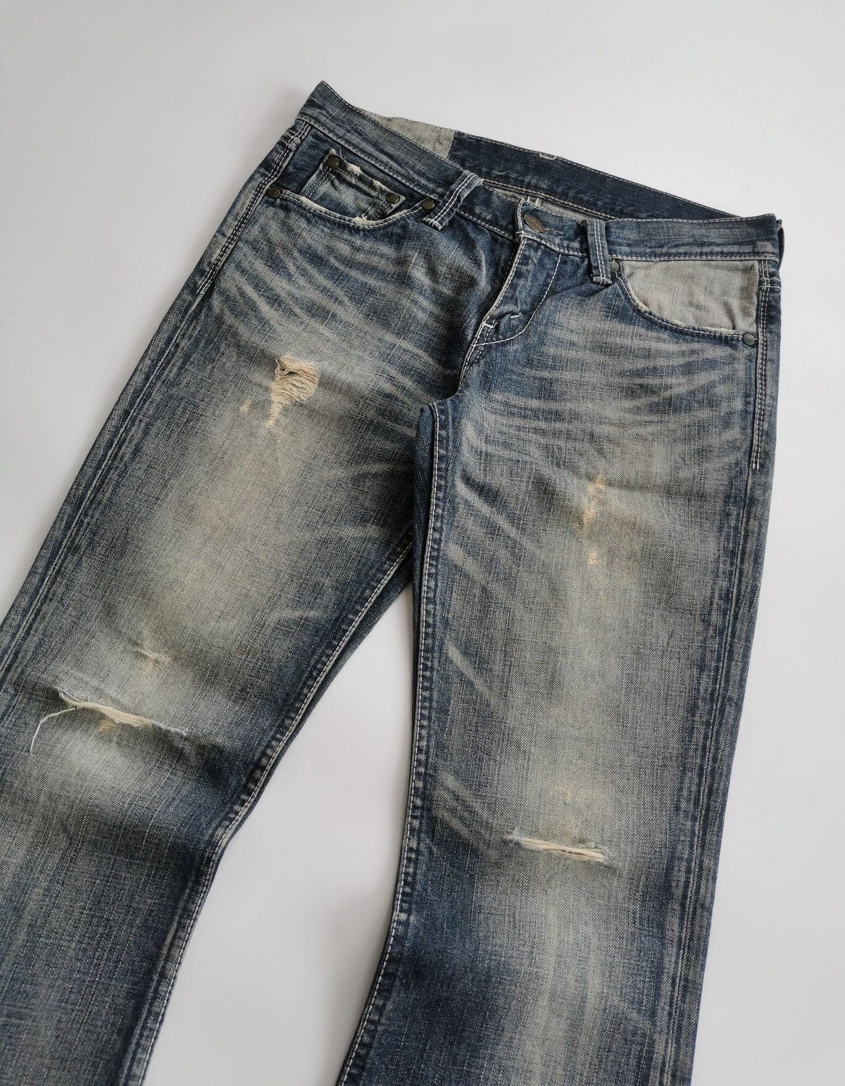 Levi's Vintage Levis Bootcut LP926 Distressed Denim Jeans Size US 31 - 3 Thumbnail