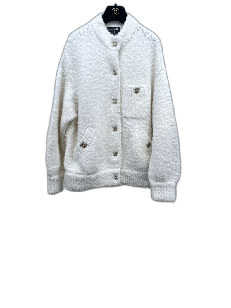 Chanel White Teddy Coat by Chanel -2505 Size US M / EU 48-50 / 2 - 1 Thumbnail