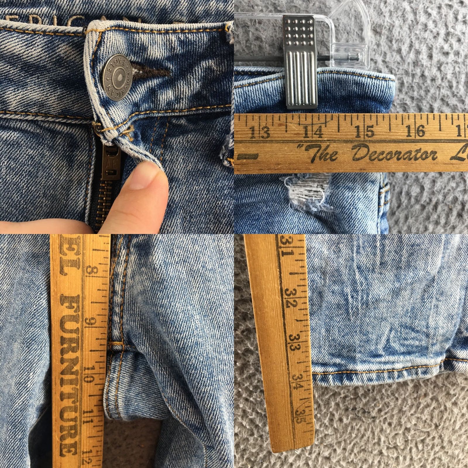 American Eagle Outfitters American Eagle Outfitters Skinny Jeans Mens 30x36 Blue Denim Distressed Zip Jeans Slim 5-Pocket Denim Blue Mens Size US 30 / EU 46 - 8 Thumbnail