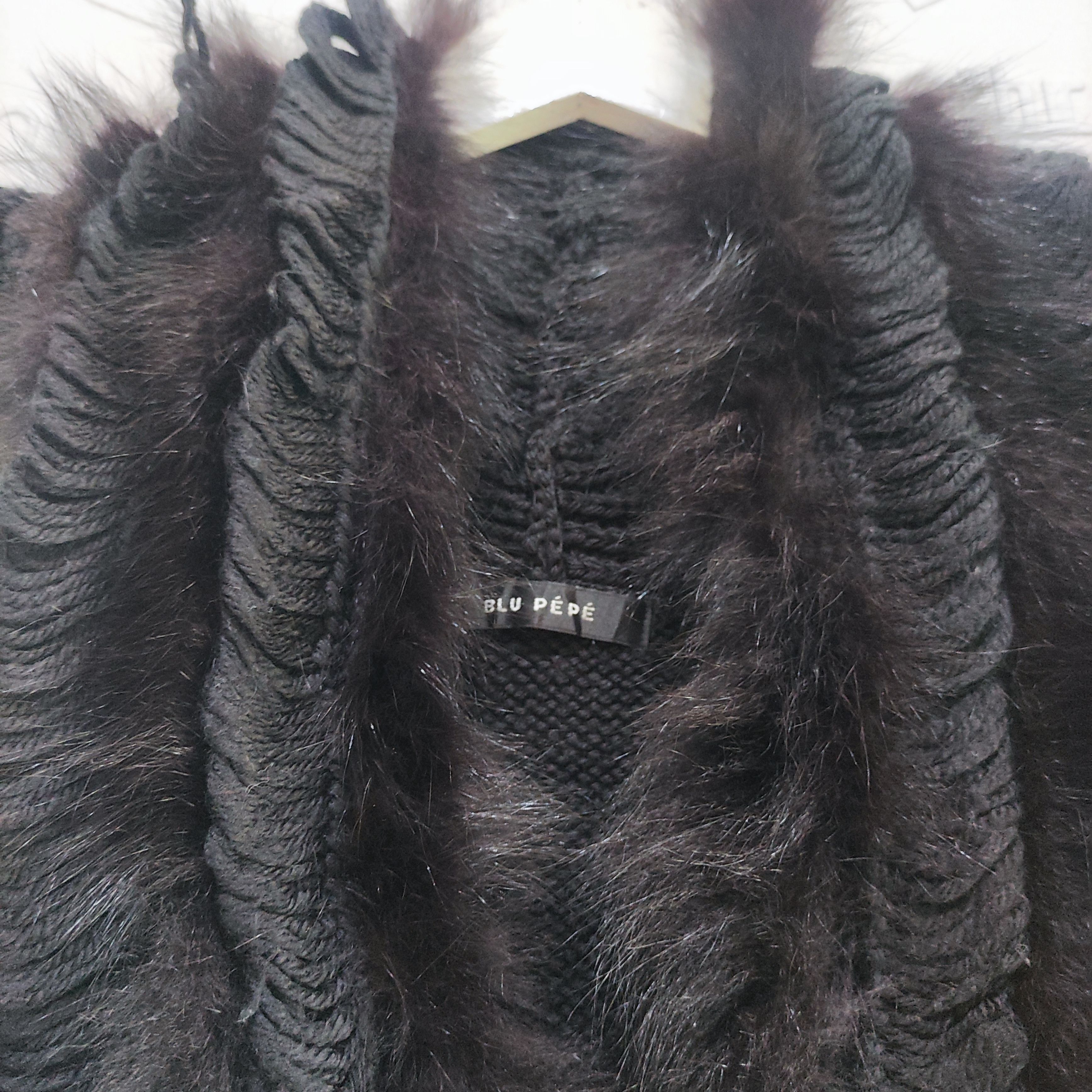 Vintage Vest Knitwear Fur Blu pepe Size L / US 10 / IT 46 - 3 Thumbnail