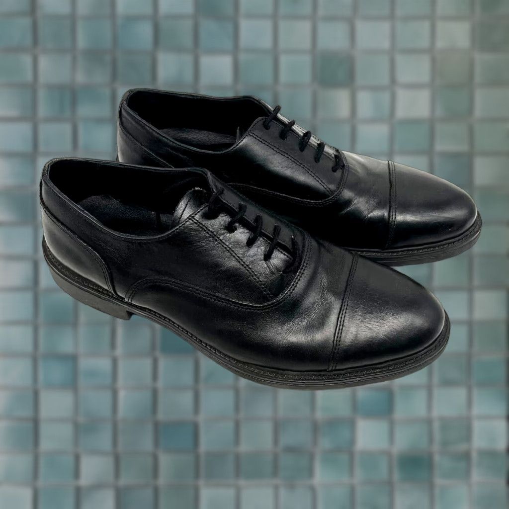 Vintage VINTAGE Easy Men's Leather Oxford Shoes Size 10 Black Low Top Dress Shoes Italy Size US XL / EU 56 / 4 - 1 Thumbnail
