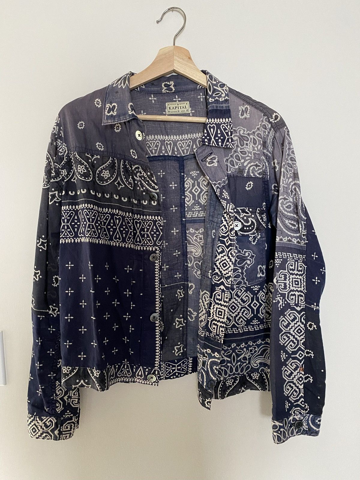 image of Kapital Paisley Bandana Jacket in Blue, Men's (Size Small)