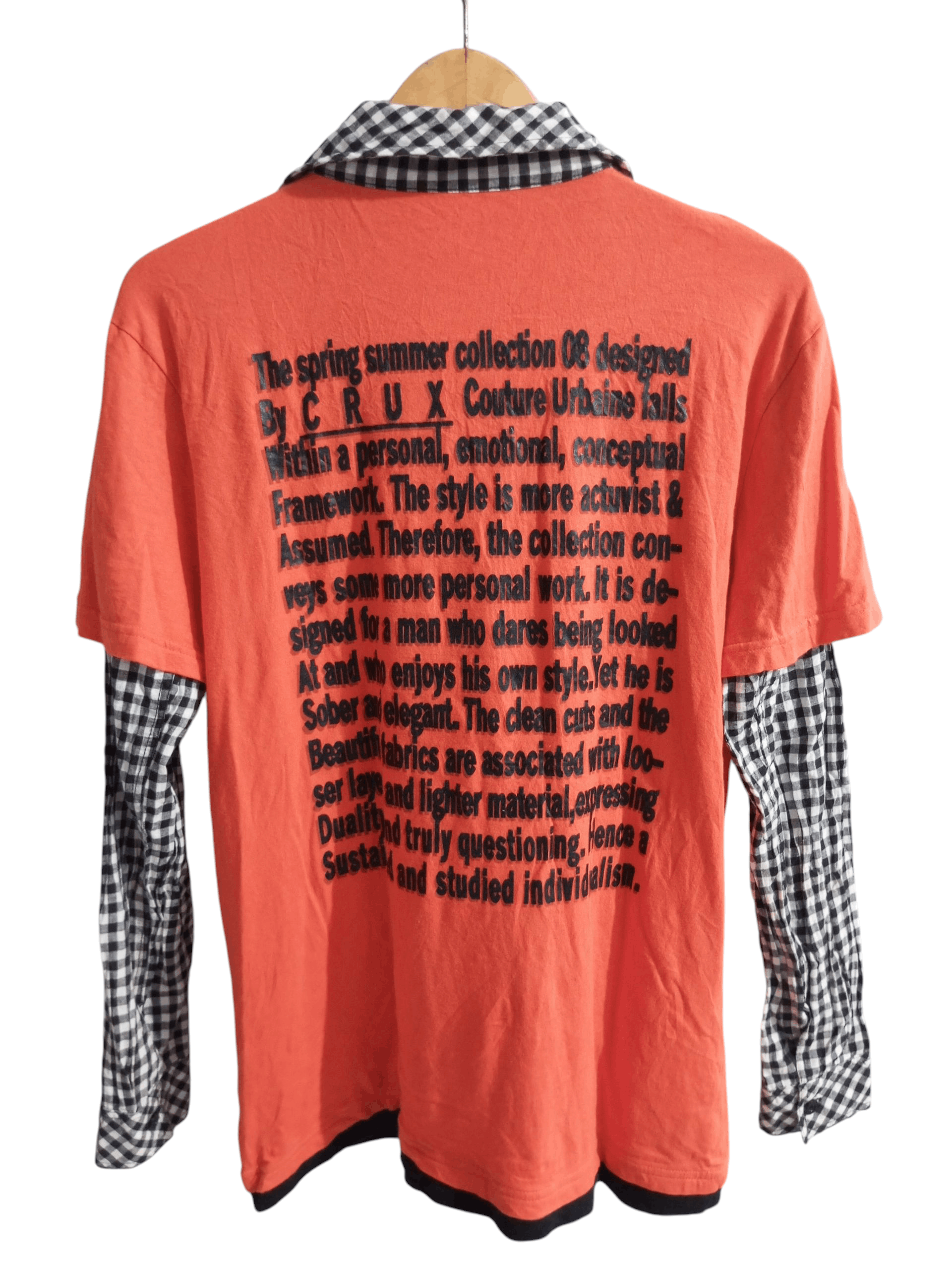20471120 Vintage crux double layer poem long sleeve tshirt Size US M / EU 48-50 / 2 - 2 Thumbnail