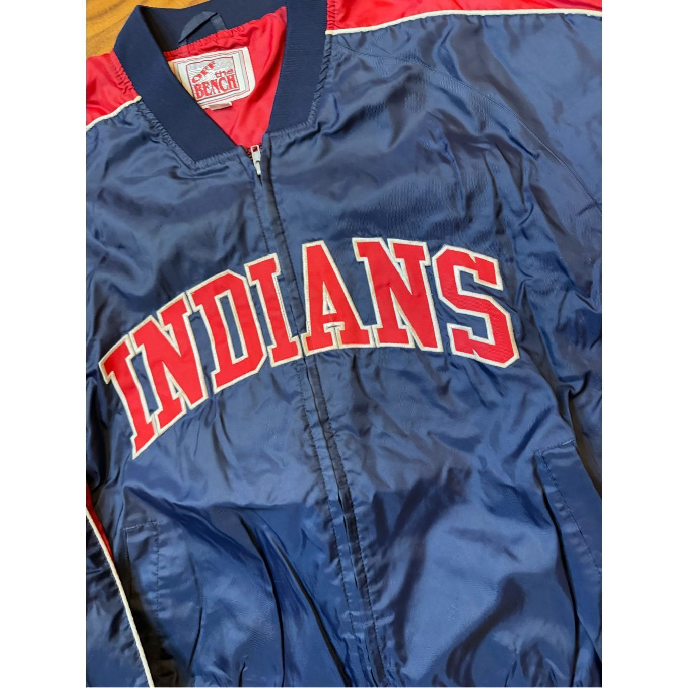 Vintage L vintage 1980s Cleveland Indians polyester Zip up jacket em Size US L / EU 52-54 / 3 - 4 Thumbnail