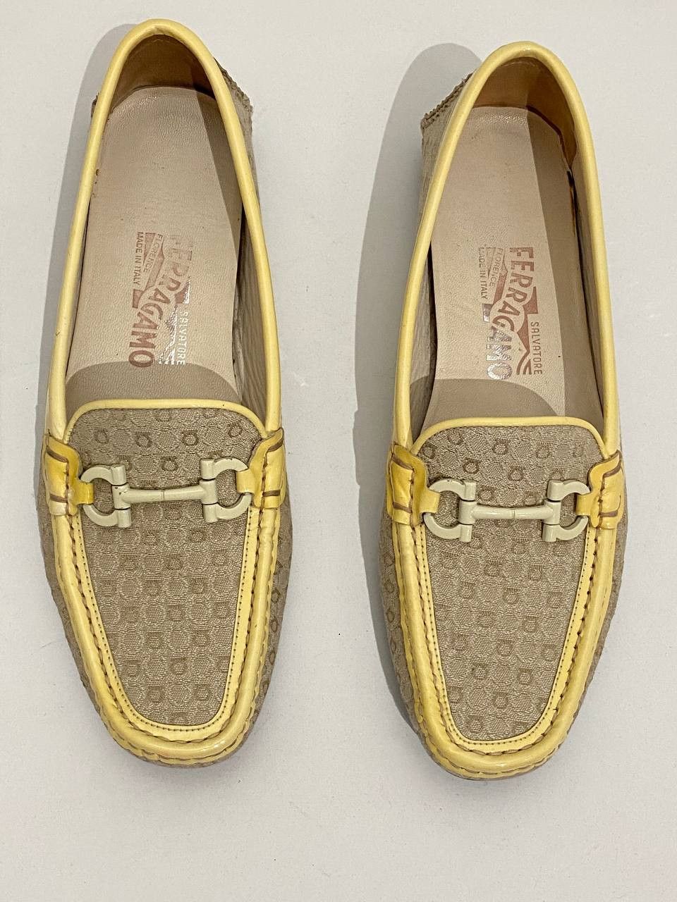 Salvatore Ferragamo Salvatore Ferragamo Gancini Logo Canvas Loafers Flats Shoes Size US 7.5 / IT 37.5 - 8 Thumbnail