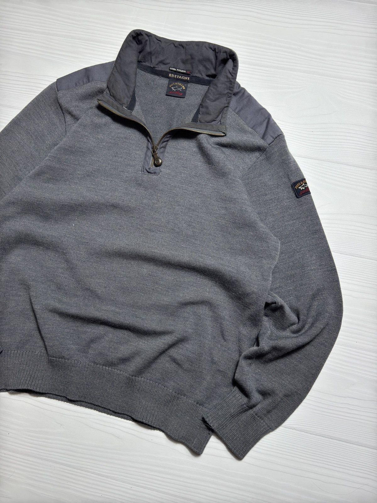 Paul & Shark × Vintage Vintage Paul & Shark Yachting Royal Grey Sweater Size US L / EU 52-54 / 3 - 2 Thumbnail