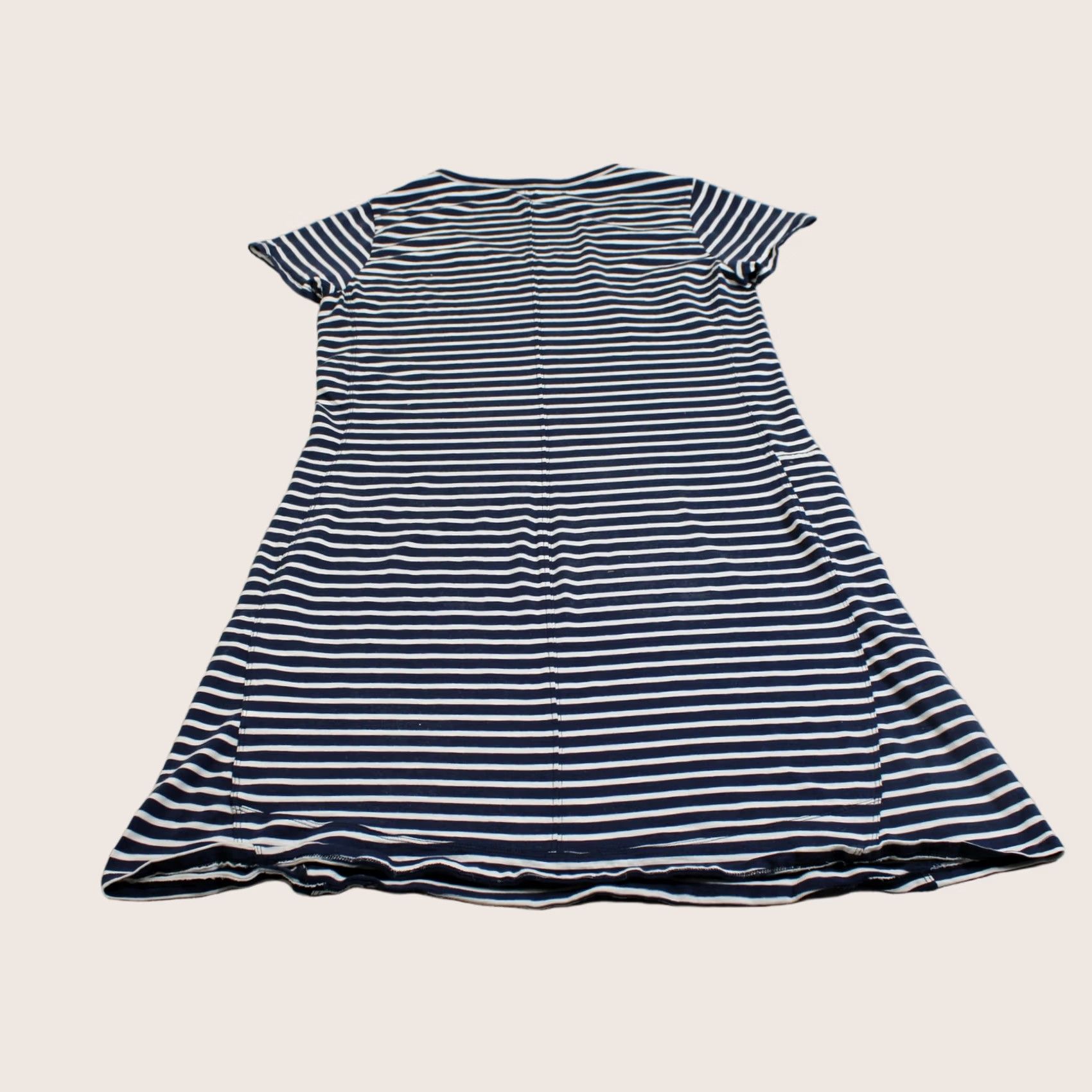 Toad&Co Toad&Co Dress Women M Blue Stripe V Neck Jersey Organic Cotton T-Shirt Dress Casual Size M / US 6-8 / IT 42-44 - 1 Thumbnail