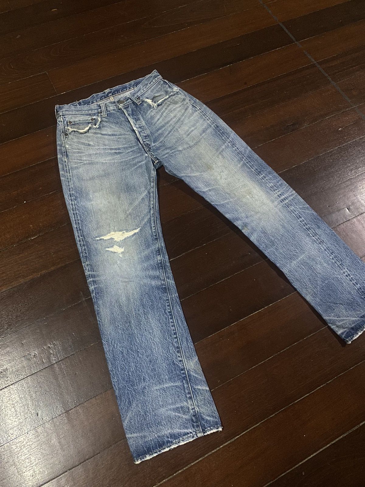 Warehouse FIRE 🔥 VINTAGE SUGAR CANES DISTRESSED NICE FADED Size US 31 - 2 Thumbnail