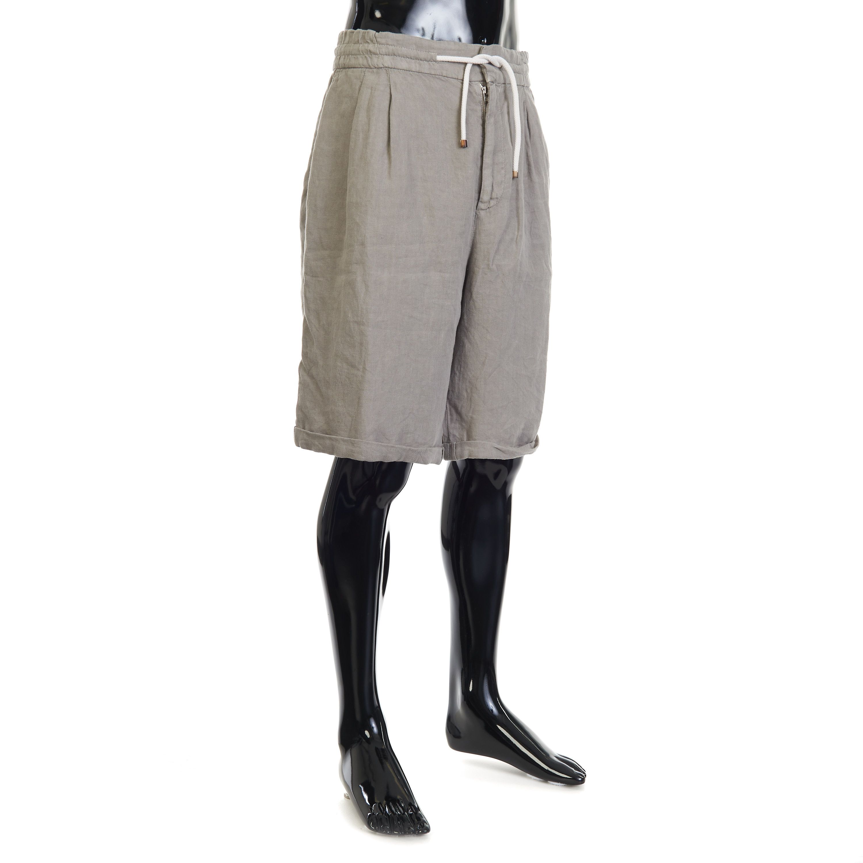 Brunello Cucinelli Linen Bermuda Shorts - Drawstring, Double Pleats Size US 36 / EU 52 - 3 Thumbnail
