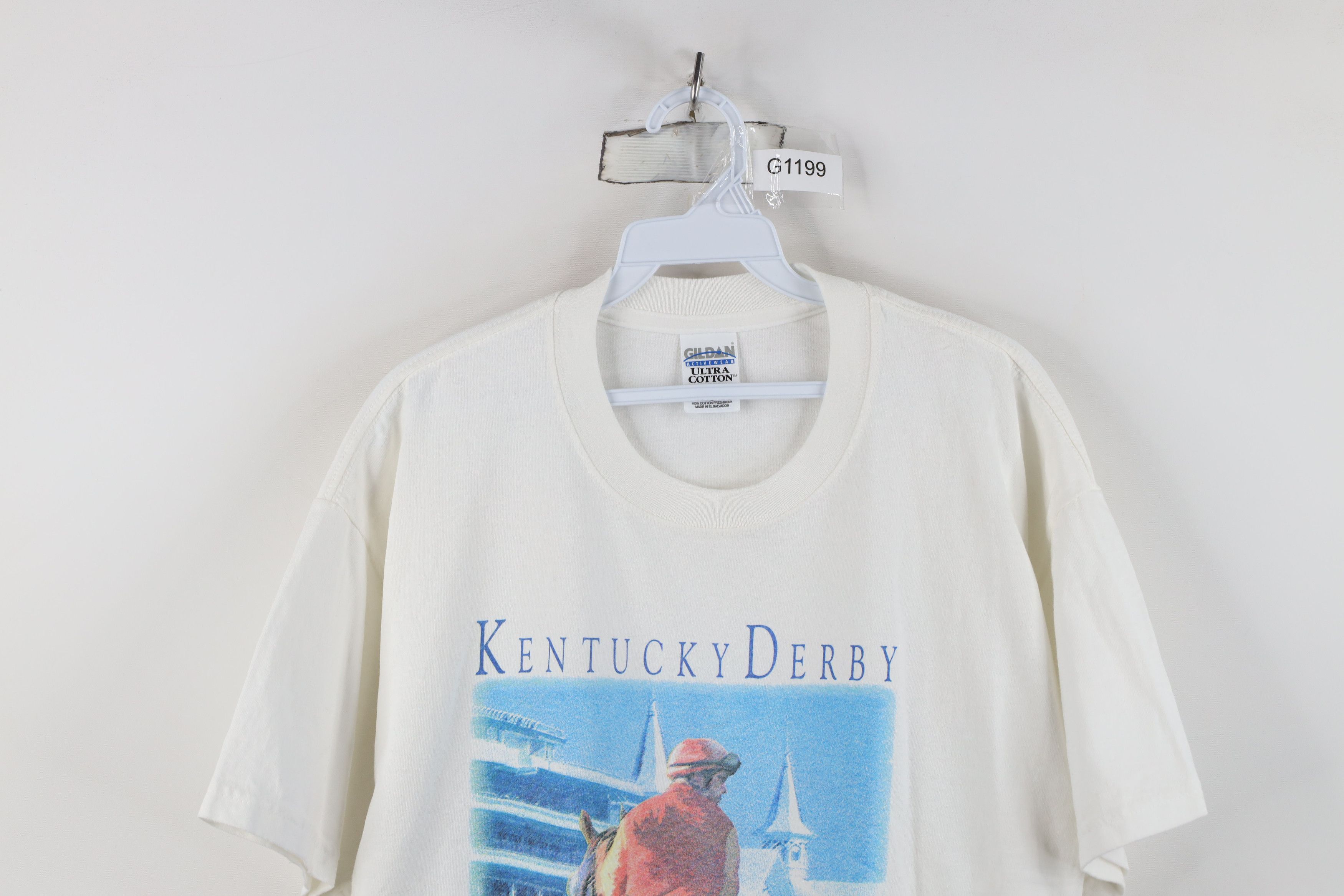Vintage Vintage Y2K 129th Kentucky Derby Horse Racing T-Shirt White Size US L / EU 52-54 / 3 - 2 Thumbnail