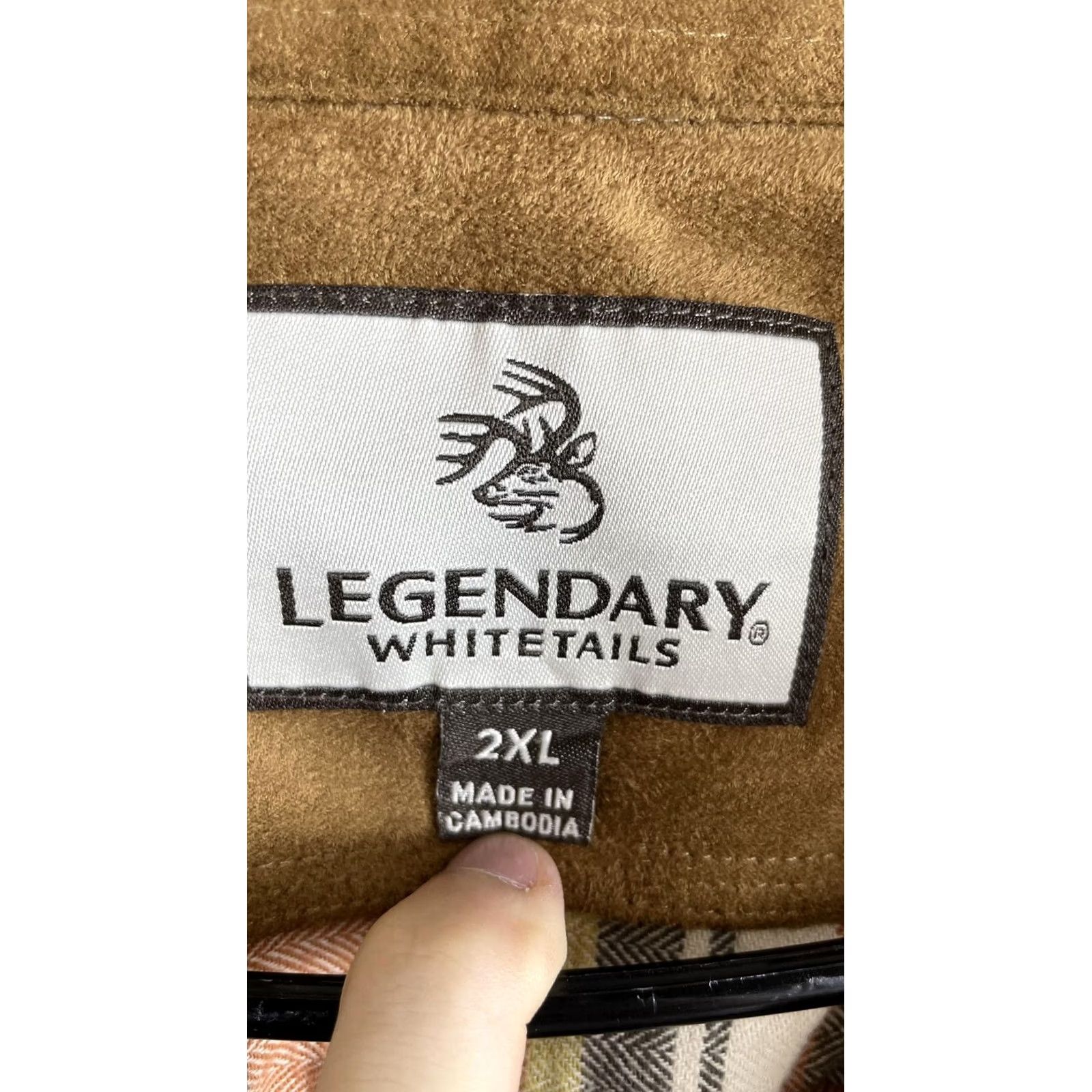 Vintage Legandary Whitetails Shirt Mens 2XL Orange Brown Plaid Flannel Button Down Size US XXL / EU 58 / 5 - 3 Thumbnail
