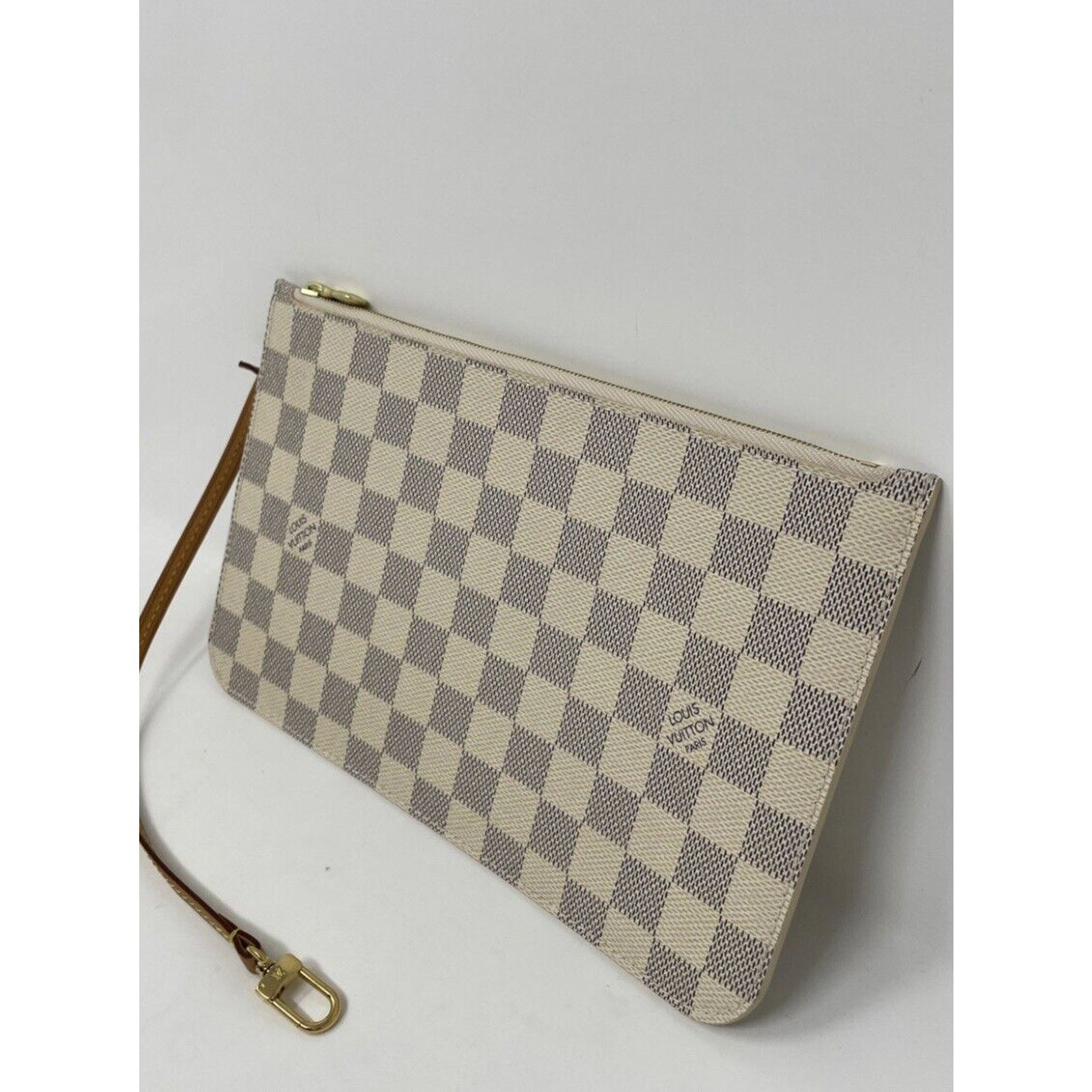 Louis Vuitton LOUIS VUITTON Large Damier Azur Beige Pouch Pochette Clutch Size ONE SIZE - 5 Thumbnail