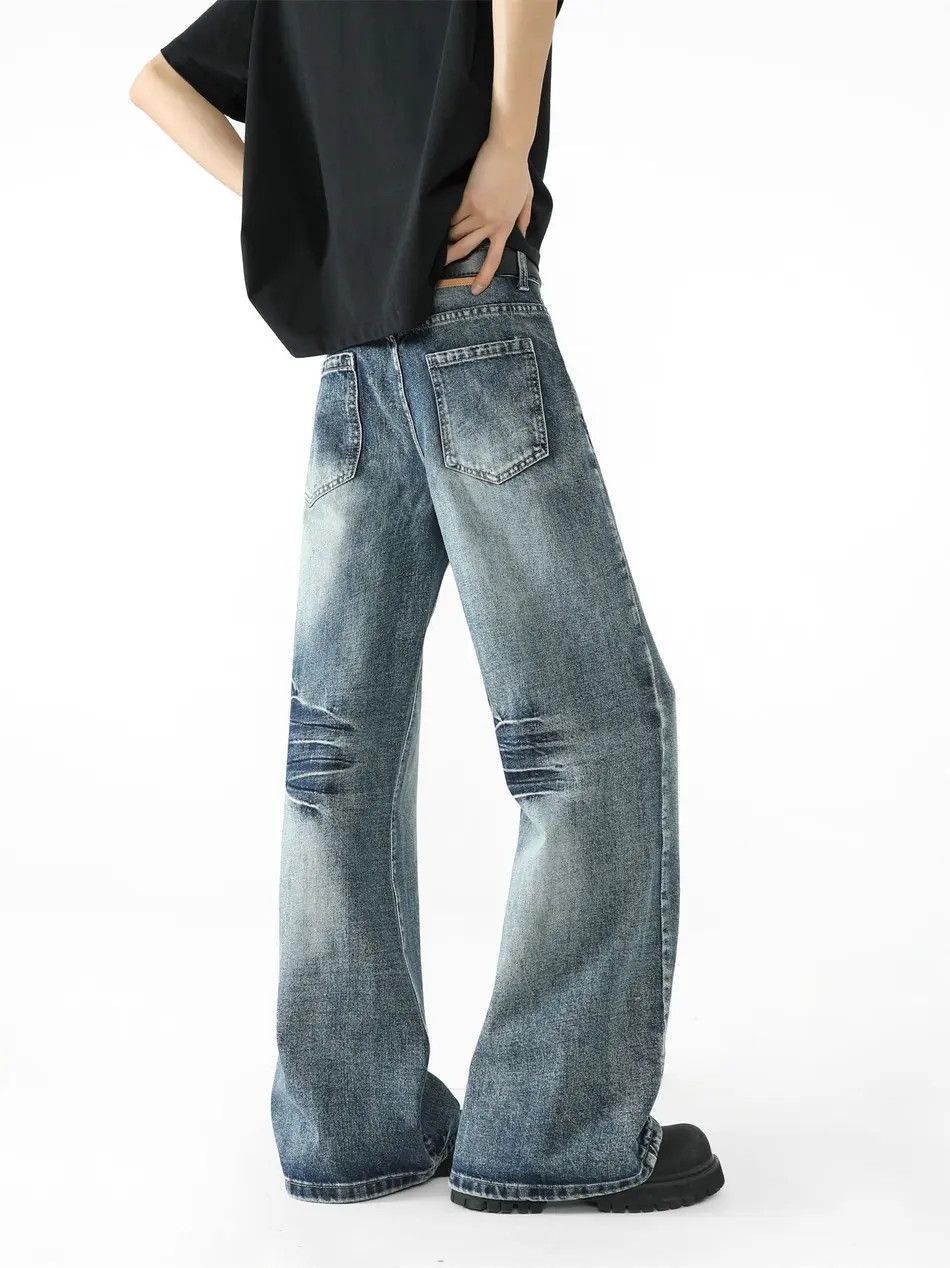 Japanese Brand Retro loose straight leg cat whisker jeans Size US 32 / EU 48 - 5 Thumbnail