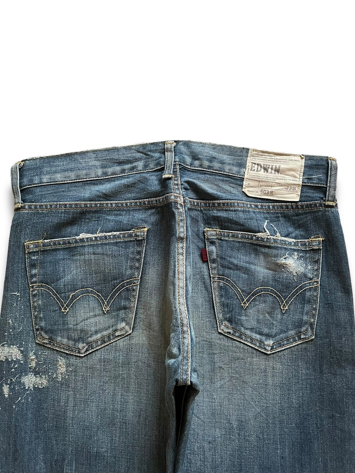 Edwin Vintage Japanese Edwin 503 Faded Wash Distressed Baggy Jeans Size US 35 - 8 Thumbnail
