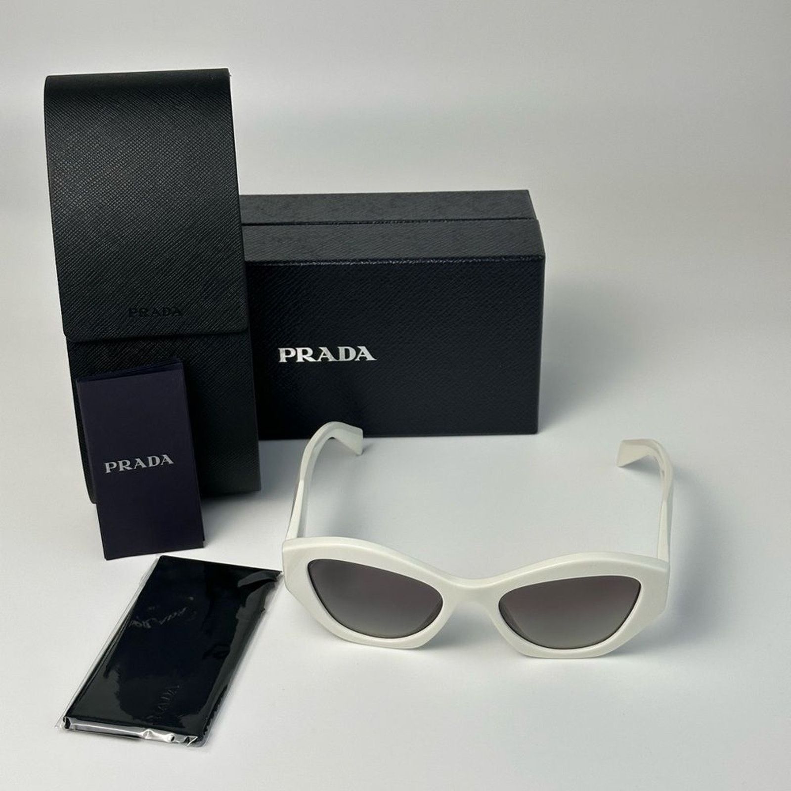 Prada NEW PRADA Sunglasses PR07YSF 142130 White GreyGradient Women Size ONE SIZE - 10 Thumbnail