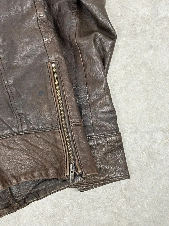 Diesel 2000s Diesel Brown Avant-Garde Multi-Pocket Leather Jacket Size US L / EU 52-54 / 3 - 8 Thumbnail