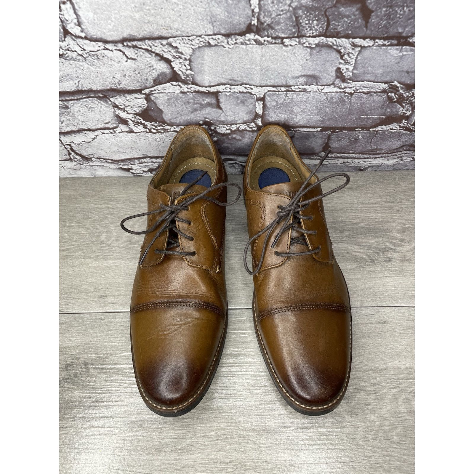 Nunn Bush Nunn Bush Mens Brown Cap Toe Comfort Gel Lace Up Shoes Size Size US 10.5 / EU 43-44 - 1 Thumbnail