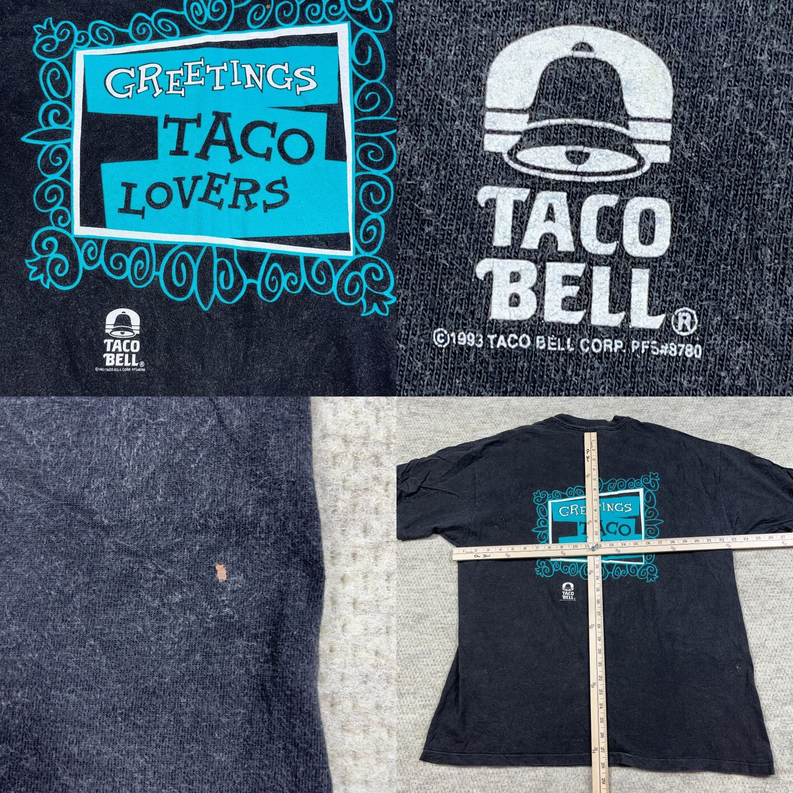 Hanes VINTAGE Hanes Rocky Bullwinkle Taco Bell Shirt Men XL Black Faded 90s Grunge Promo Logo Tee Shirt Size US XL / EU 56 / 4 - 9 Thumbnail