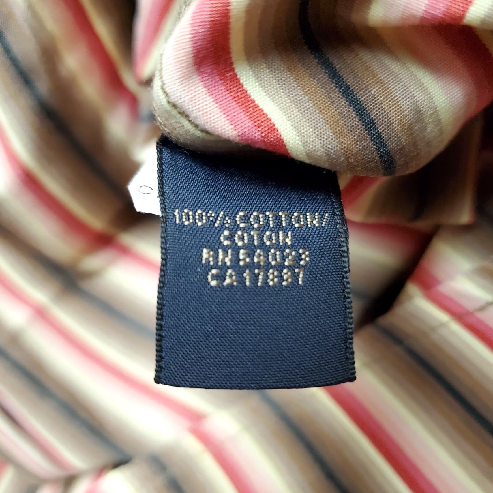 Banana Republic Banana Republic Mens Shirt L Long Sleeve Striped Paisley Cuffs Button-Up, Brown, Cotton, Classic, Vintage, Casual, Button-Up Mens L Size US L / EU 52-54 / 3 - 7 Thumbnail