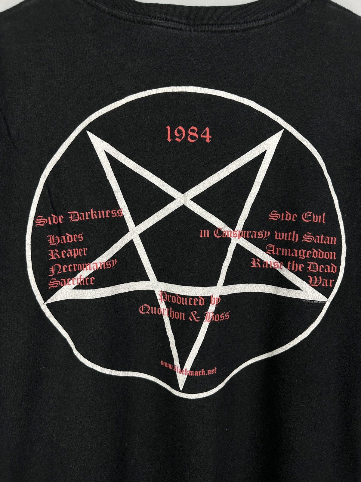 Band Tees Bathory Pentagram Goat Metal T Shirt Tee Rock Vintage 90s Size US L / EU 52-54 / 3 - 11 Thumbnail