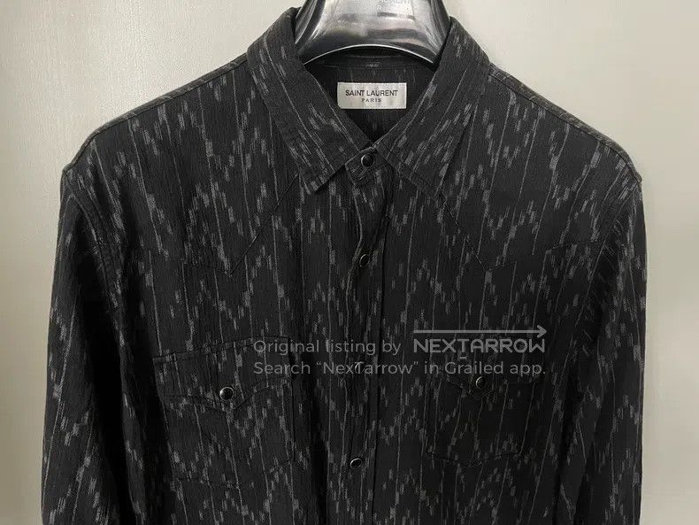 Saint Laurent Paris Saint Laurent Paris Cat-eye buttoned striped shirt Size US L / EU 52-54 / 3 - 3 Thumbnail