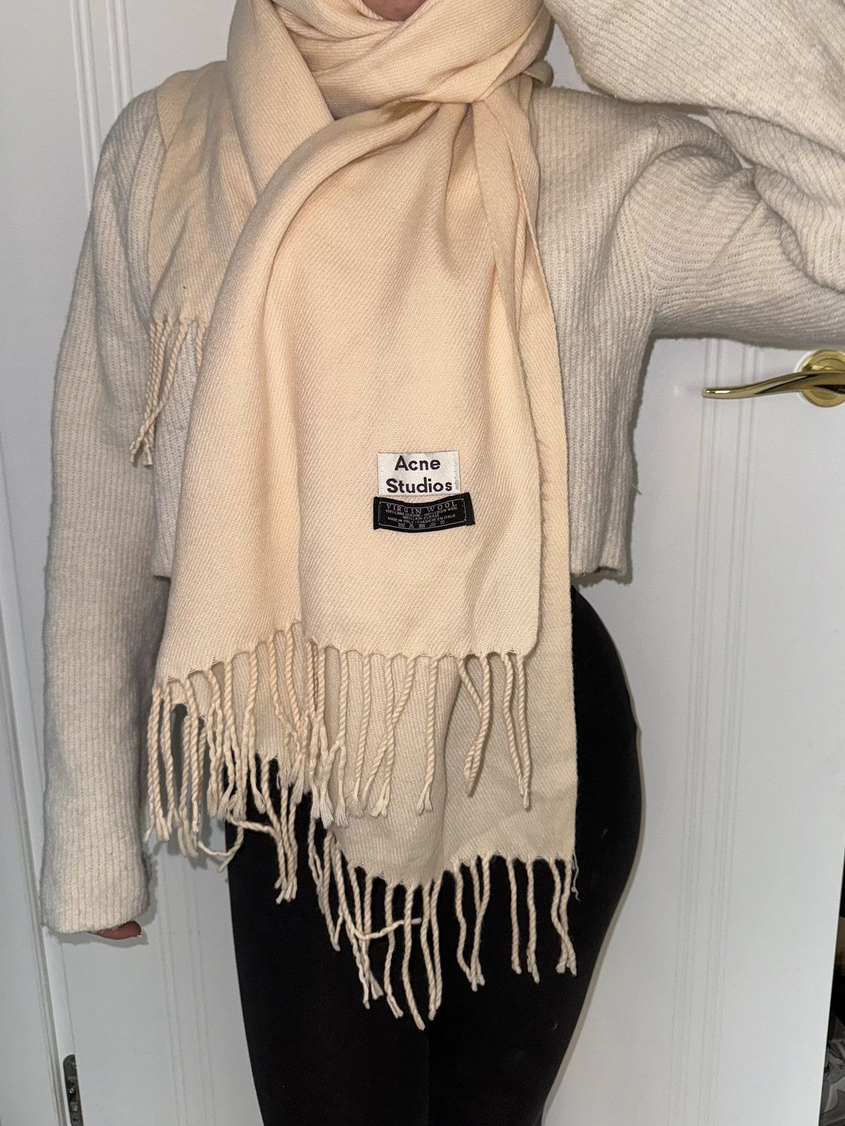 Acne Studios beige wool scarf vintage rare