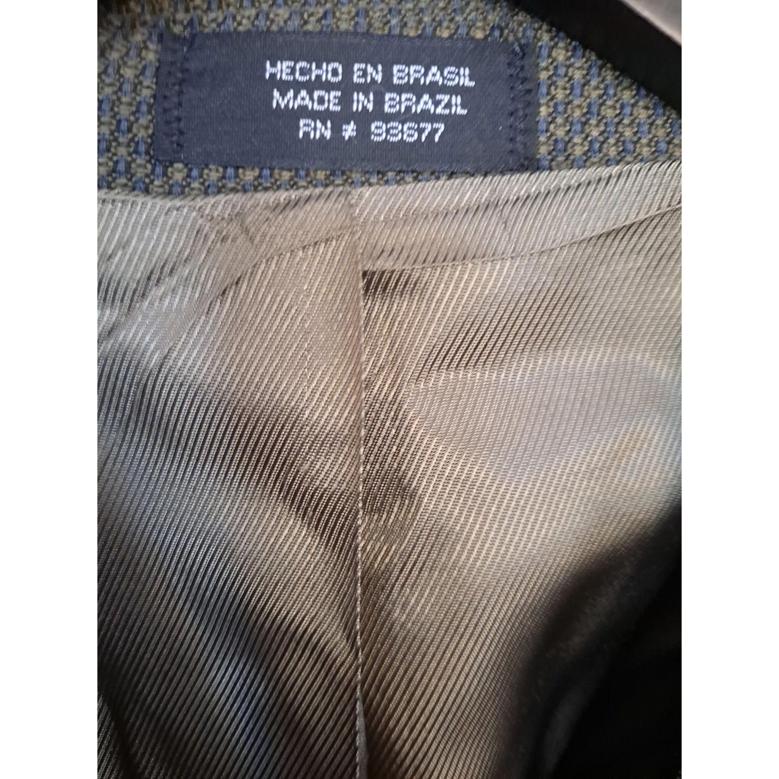 Stafford Stafford 100% Wool Tan and Blue 3 Button Blazer Size 44L Size 44L - 4 Thumbnail