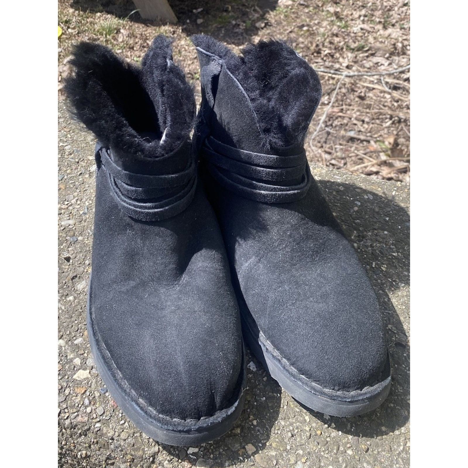 Ugg UGG Boot Black Women's 9 Black Suede Shearling Slip On Size US 9 / IT 39 - 2 Thumbnail