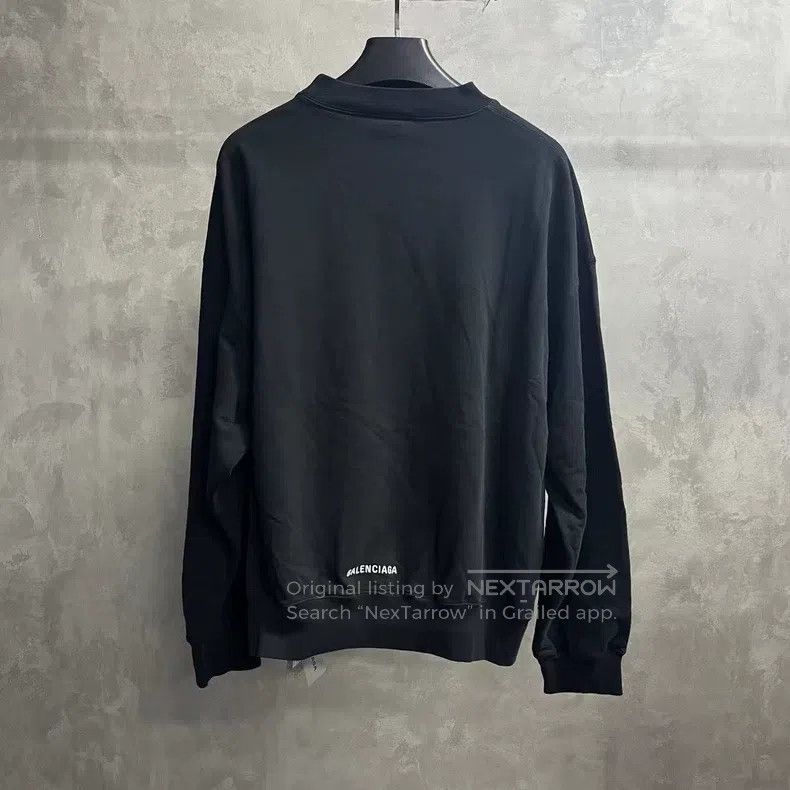 Balenciaga Balenciaga Black embroidery pattern small logo sweater Size US XL / EU 56 / 4 - 2 Thumbnail