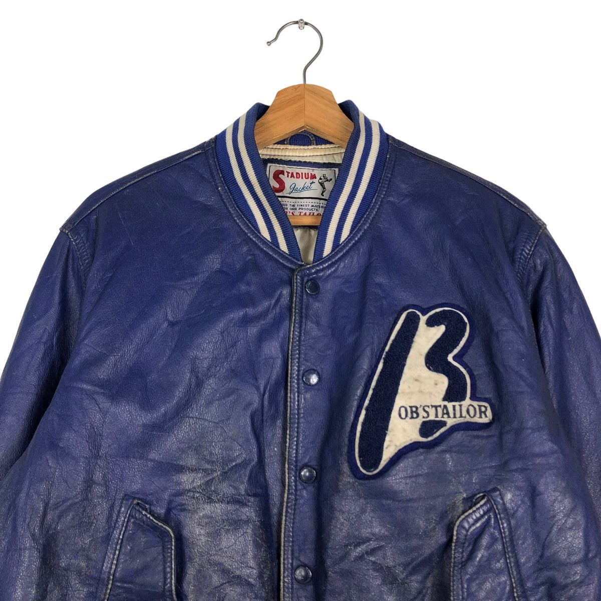 Vintage 🔥VINTAGE LEATHER STADIUM JUMPER JACKET BOB’S TAILOR BIG LOGO Size US M / EU 48-50 / 2 - 6 Thumbnail