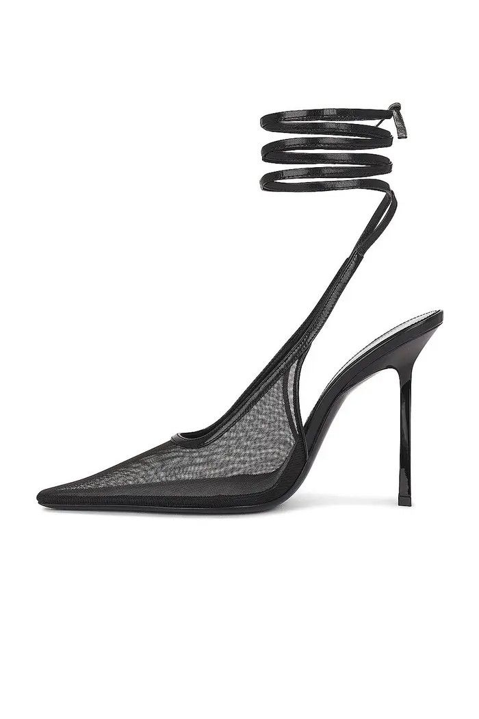 Saint Laurent Paris o1b1hav111025 776291 OXALIS Slingback Pumps in Mesh in Black Size US 10.5 / IT 40.5 - 5 Thumbnail