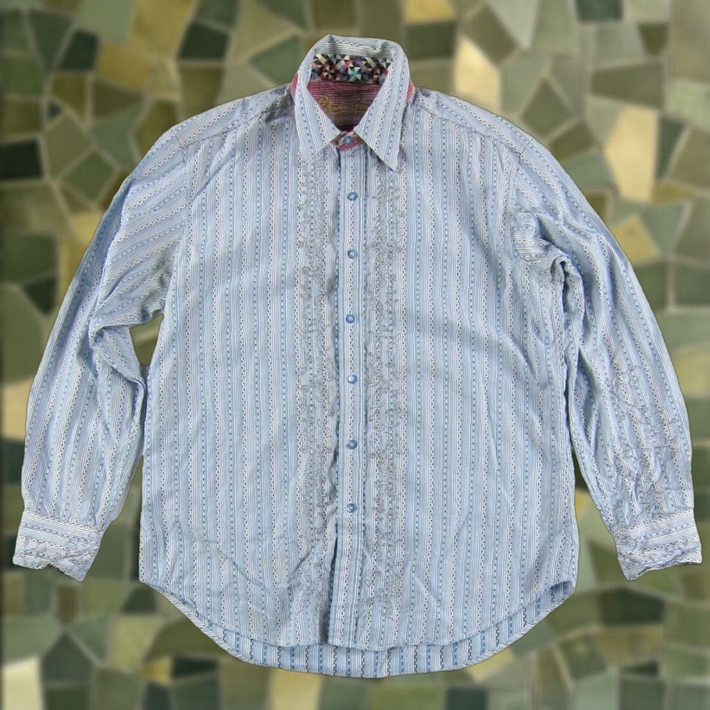 Robert Graham Robert Graham Blue Long Sleeve Button Up Shirt L Mens Size US L / EU 52-54 / 3 - 1 Thumbnail