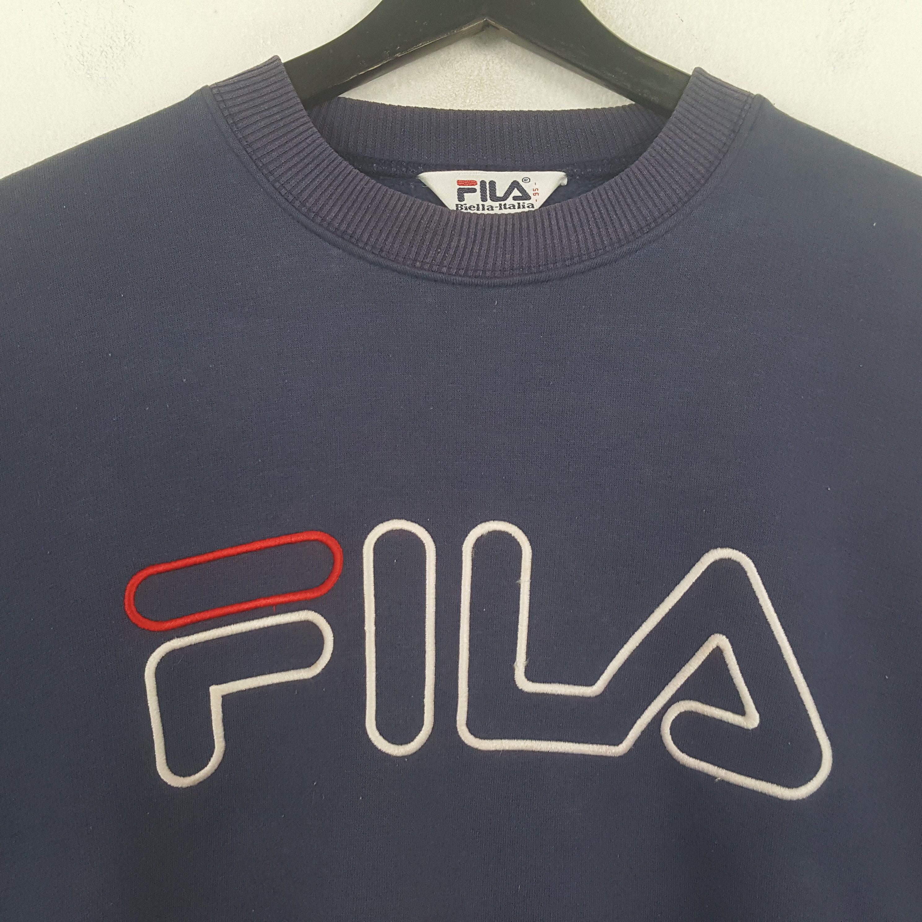 Fila × Vintage Fila Biella Italia Spellout Design Sweatshirt Size US L / EU 52-54 / 3 - 2 Thumbnail