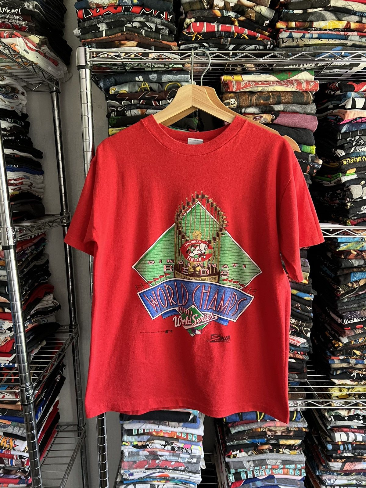 MLB 1990 Cincinnati Reds World Series Champs Single Stitch Tee Size US L / EU 52-54 / 3 - 1 Thumbnail