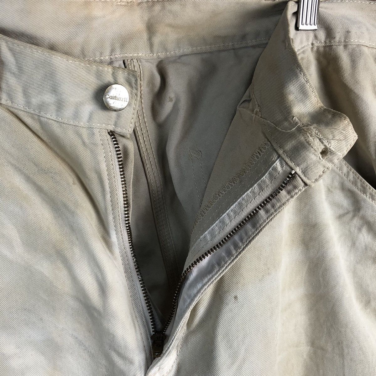 Carhartt Carhatt faded White dirty worker painter cargo Pants #A2588 Size US 33 - 18 Thumbnail