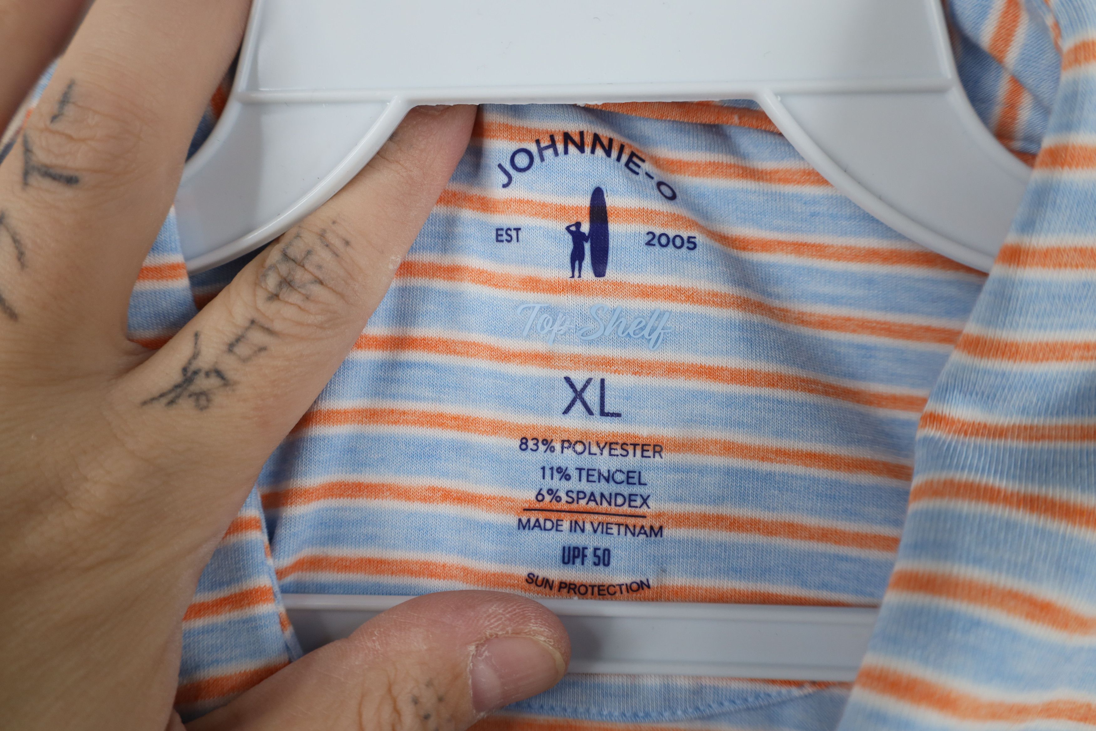 johnnie-O Johnnie O 50 Striped Color Block Collared Golf Polo Shirt Size US XL / EU 56 / 4 - 5 Thumbnail