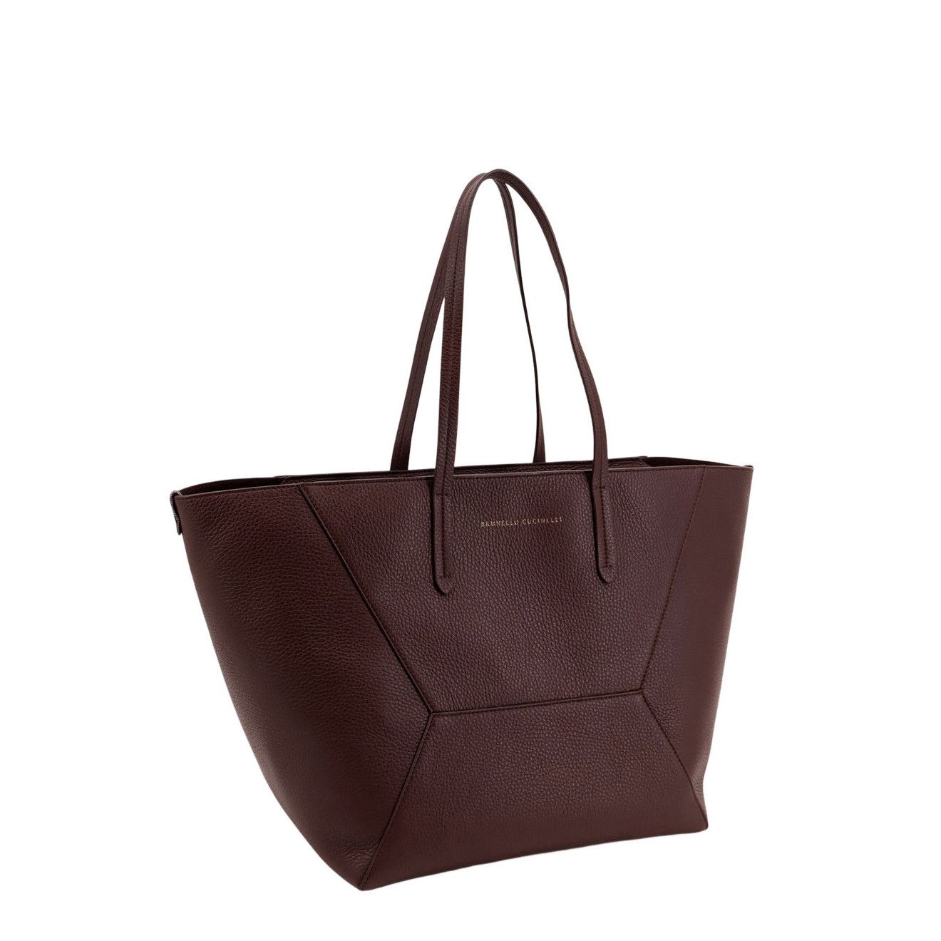 Brunello Cucinelli BRUNELLO CUCINELLI BC Duo Leather Burgundy Tote Bag New Size ONE SIZE - 3 Thumbnail