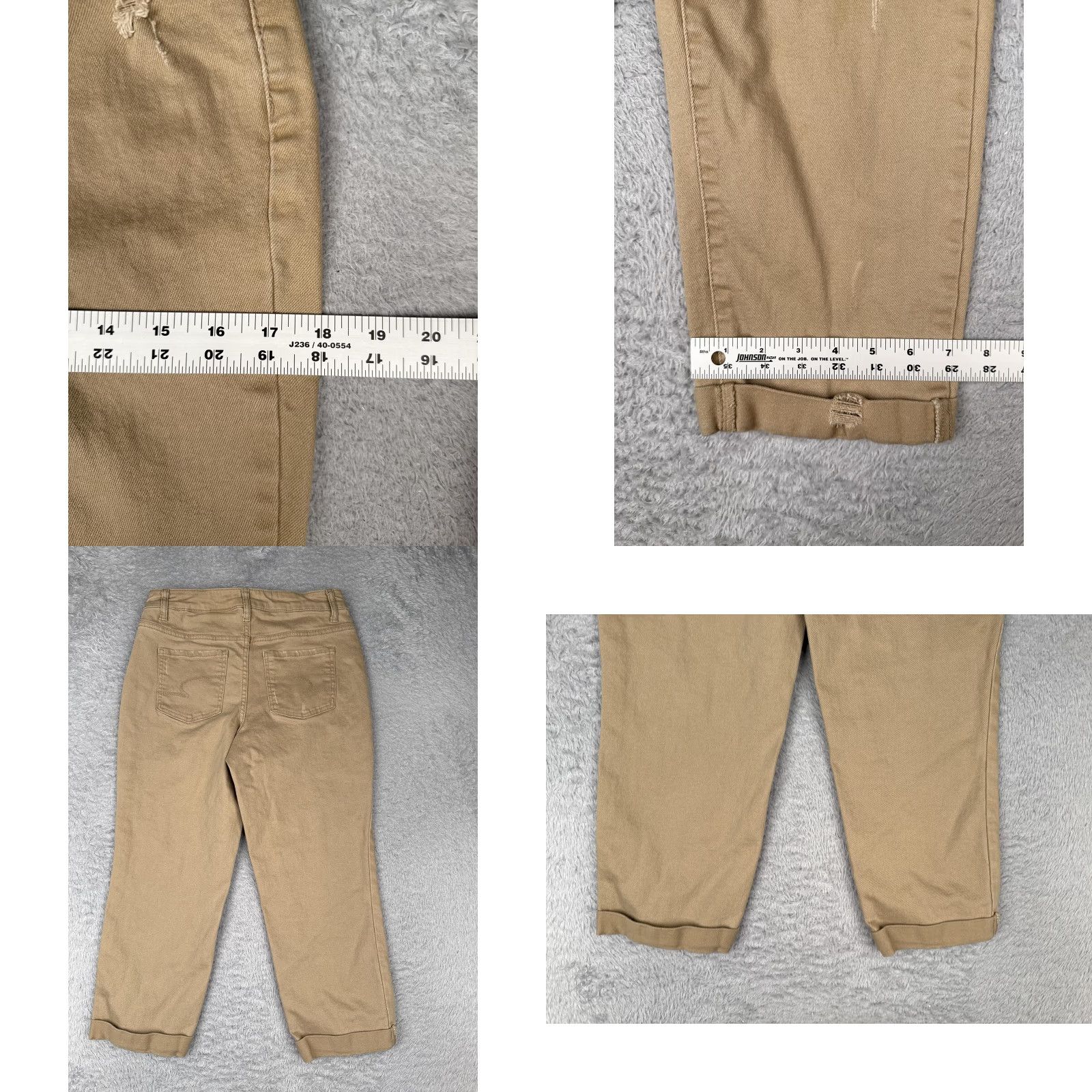 Vintage Time And Tru Pants Womens 6 Brown Mid Rise Cropped Chino Stretch Distressed Pockets Capris Casual Womens Size 28" / US 6 / IT 42 - 9 Thumbnail