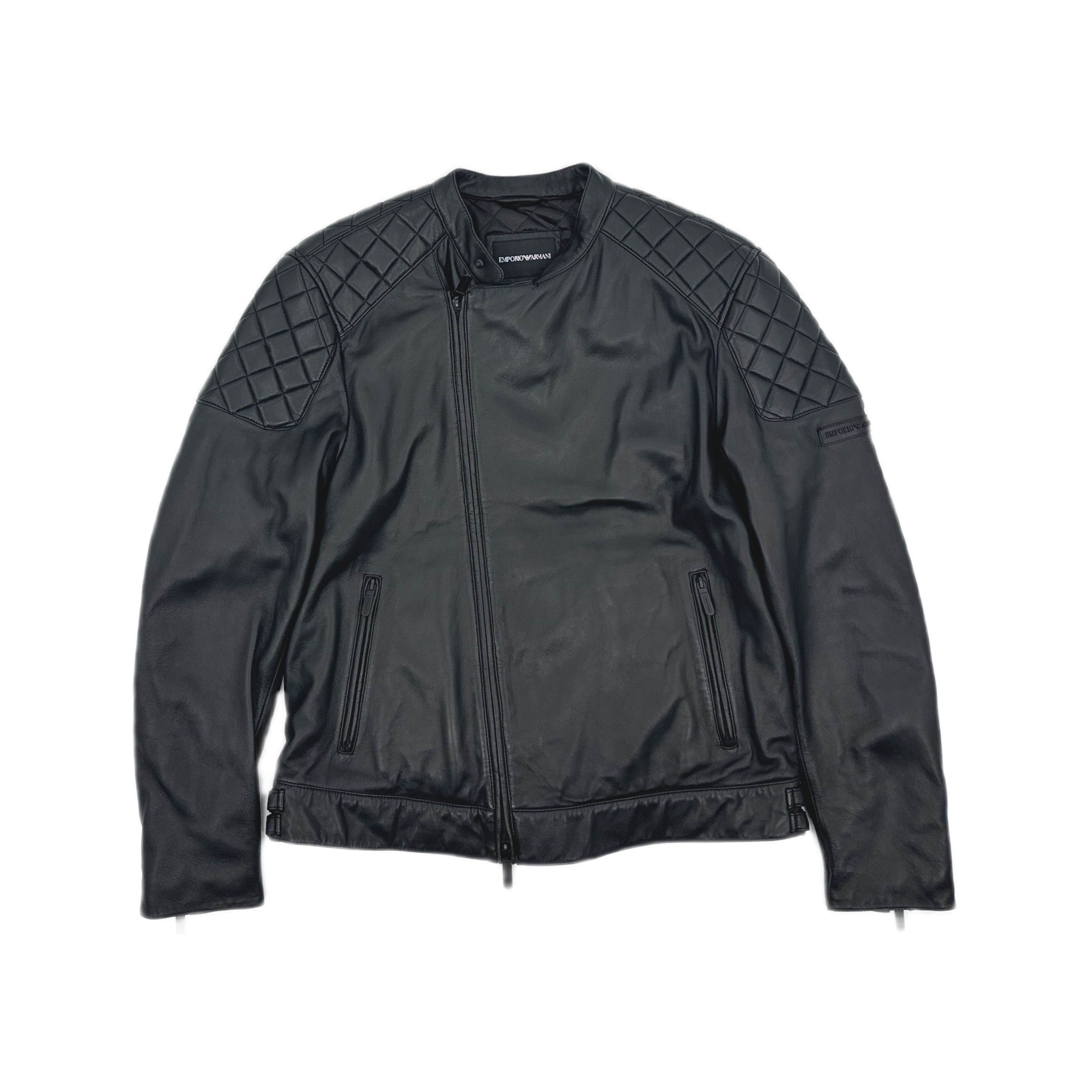 Emporio Armani Emporio Armani Quilted Lamb Leather Jacket Size L Size US L / EU 52-54 / 3 - 1 Thumbnail
