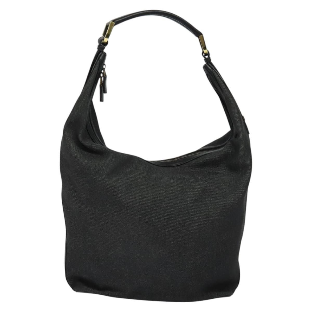 Gucci GUCCI Web Sherry Line Shoulder Bag Canvas Black Gold Size ONE SIZE - 3 Thumbnail