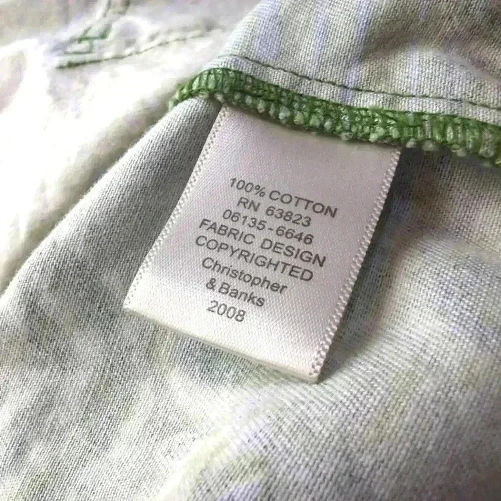 Designer Green Paisley Cotton Jean Jacket sz XL by Christopher and B Size XL / US 12-14 / IT 48-50 - 4 Thumbnail