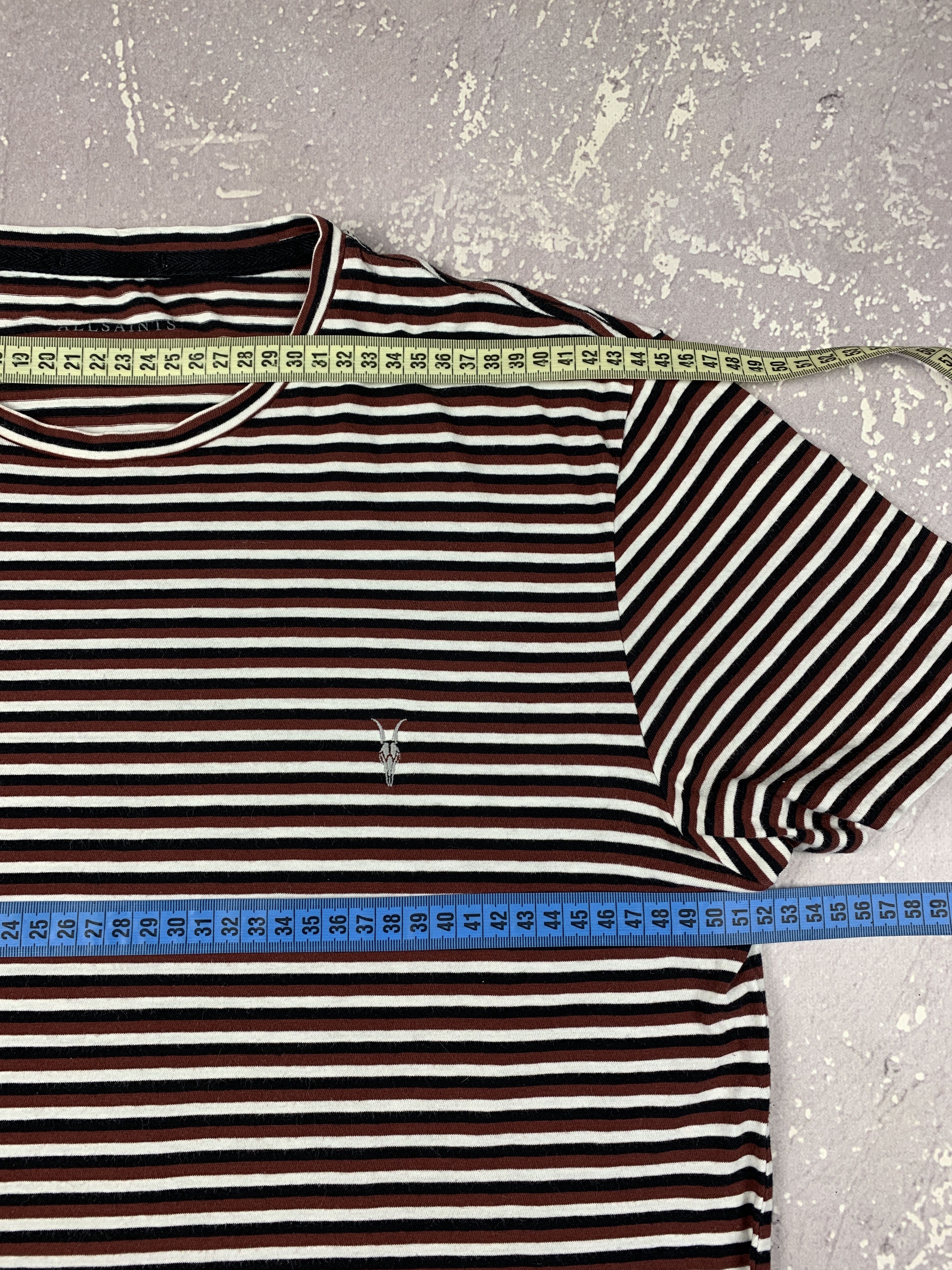 Allsaints Allsaints Trigger Tonic Crew Striped Cotton T Shirt Mens M Size US M / EU 48-50 / 2 - 6 Thumbnail
