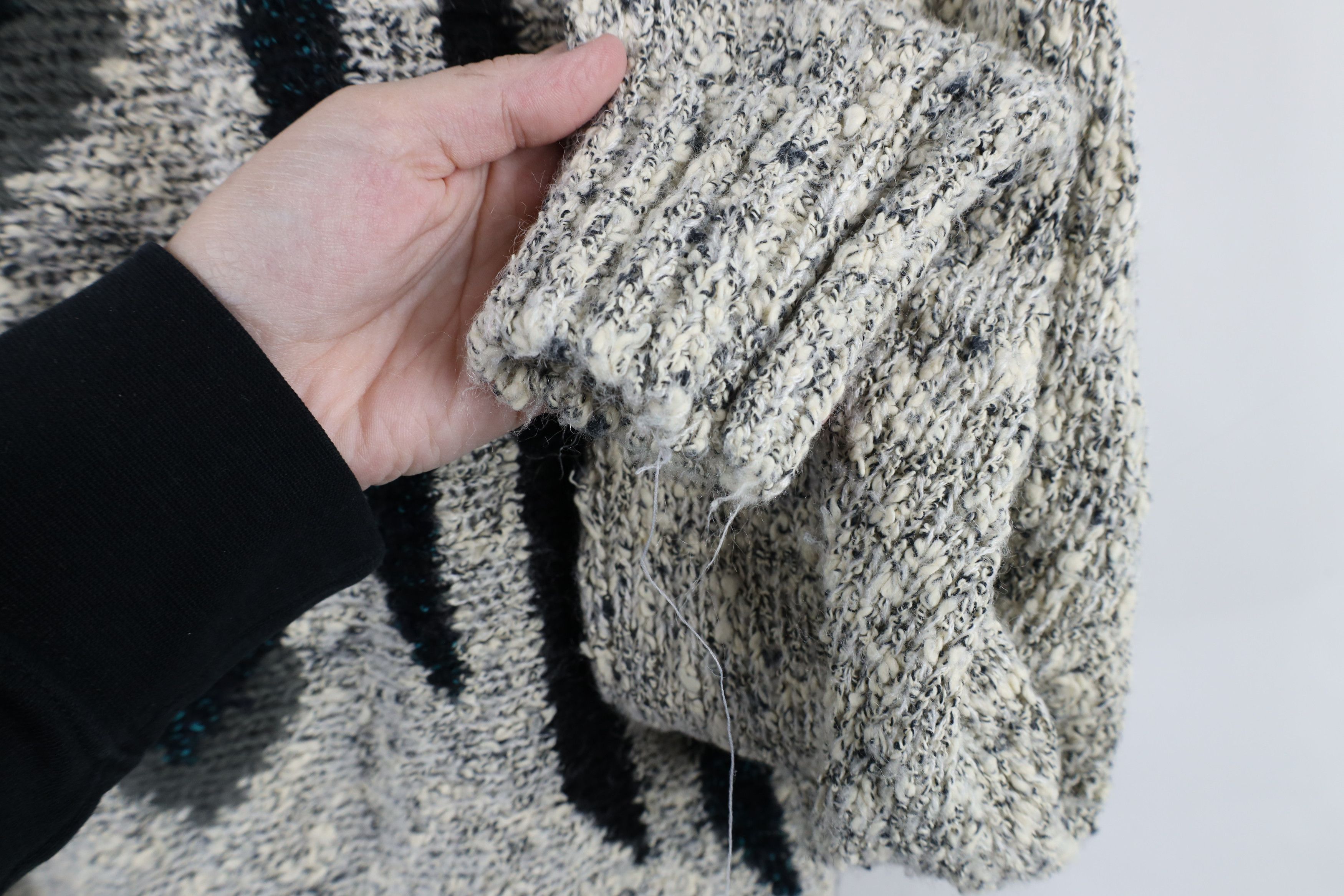 Vintage Vintage 90s Streetwear Chunky Textured Knit Grandpa Sweater Size US L / EU 52-54 / 3 - 7 Thumbnail