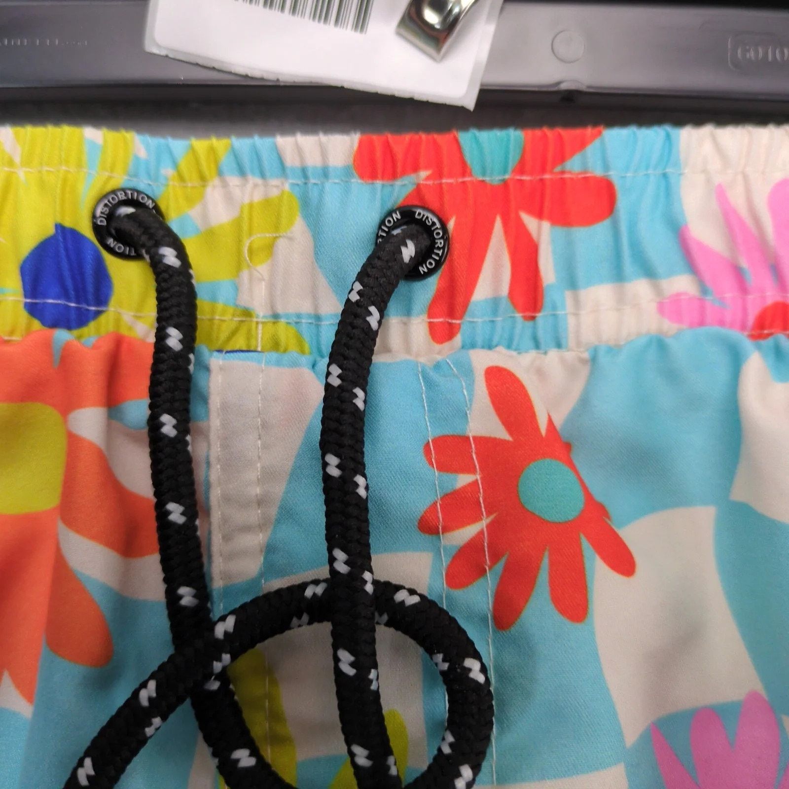 Other Distortion Men's XL Retro Hippie Floral Check 7" Swim Trunks Size US 34 / EU 50 - 7 Thumbnail